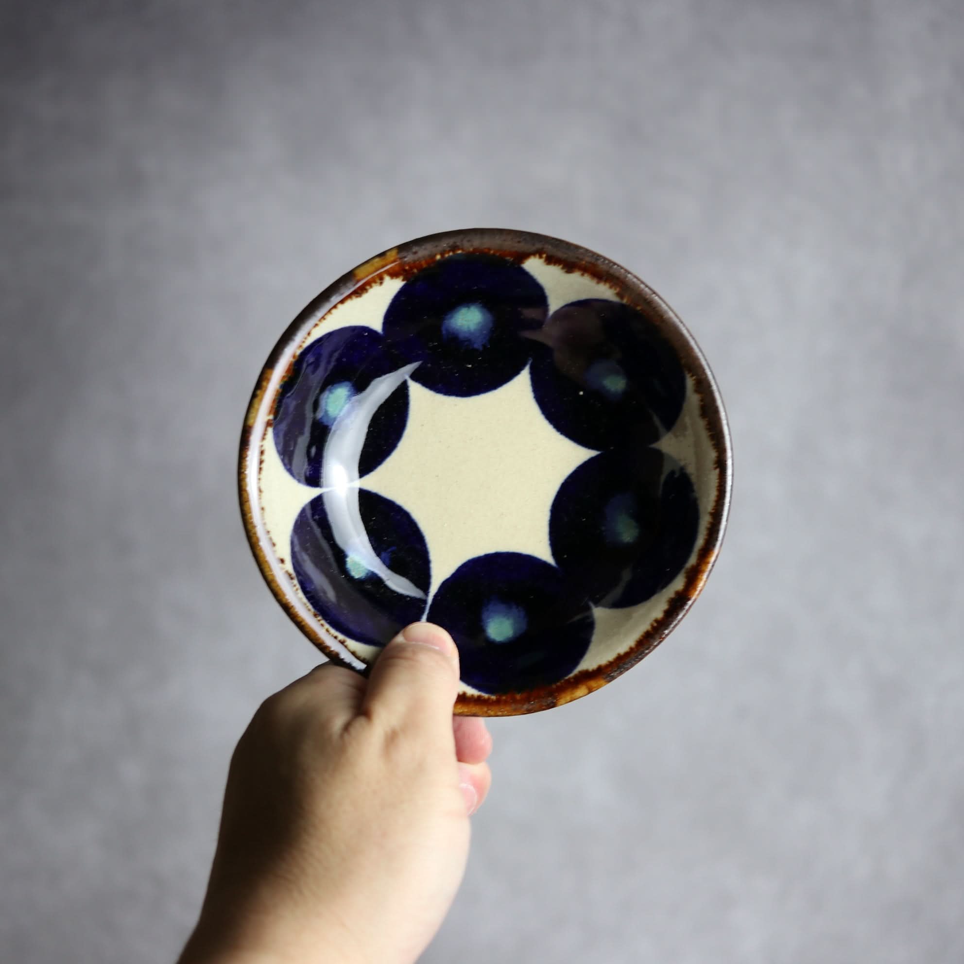 小鉢1 青丸紋 やちむん 陶器 エドメ陶房 やちむん 陶器.