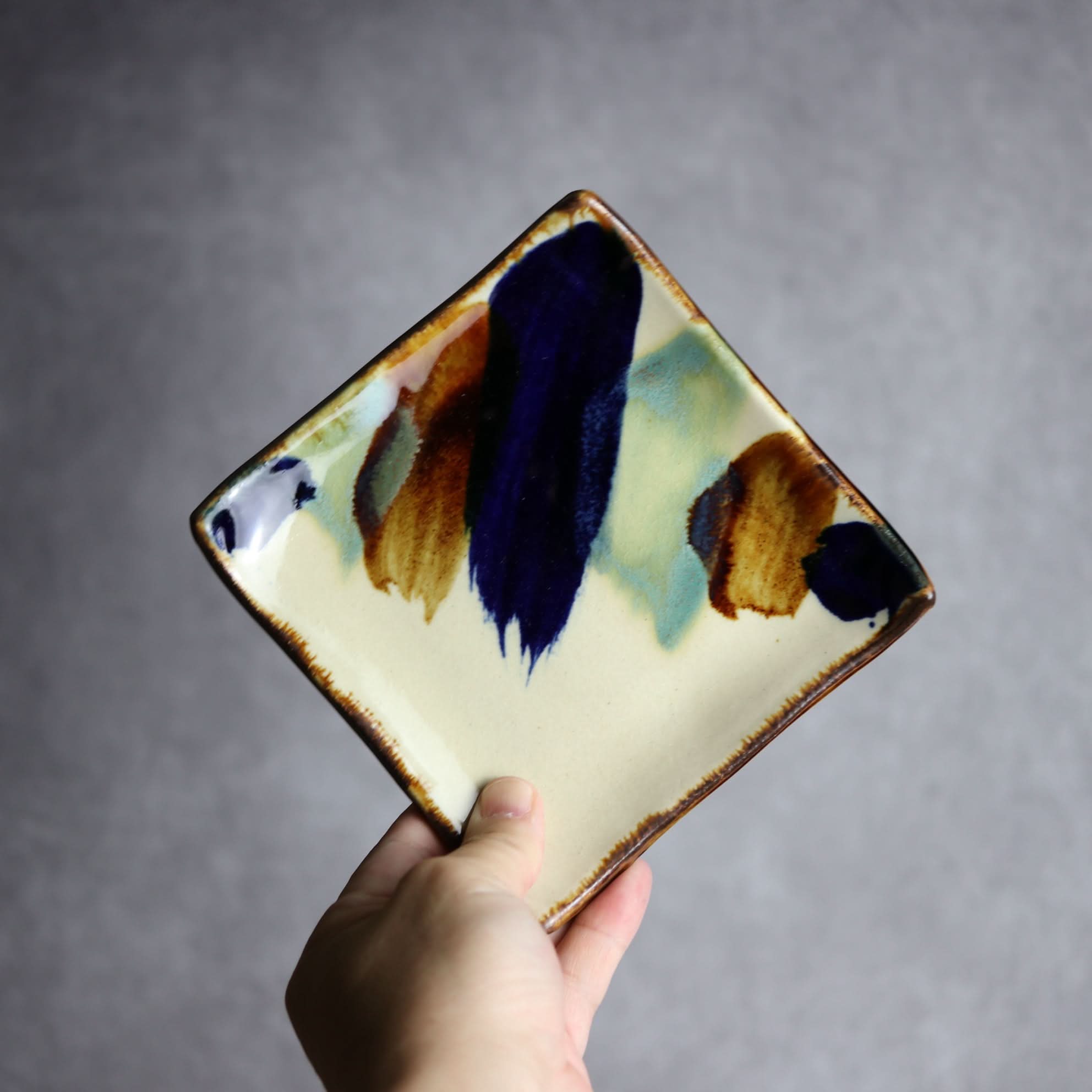 デザートプレート1 ライン紋 やちむん 陶器 エドメ陶房 やちむん 陶器.