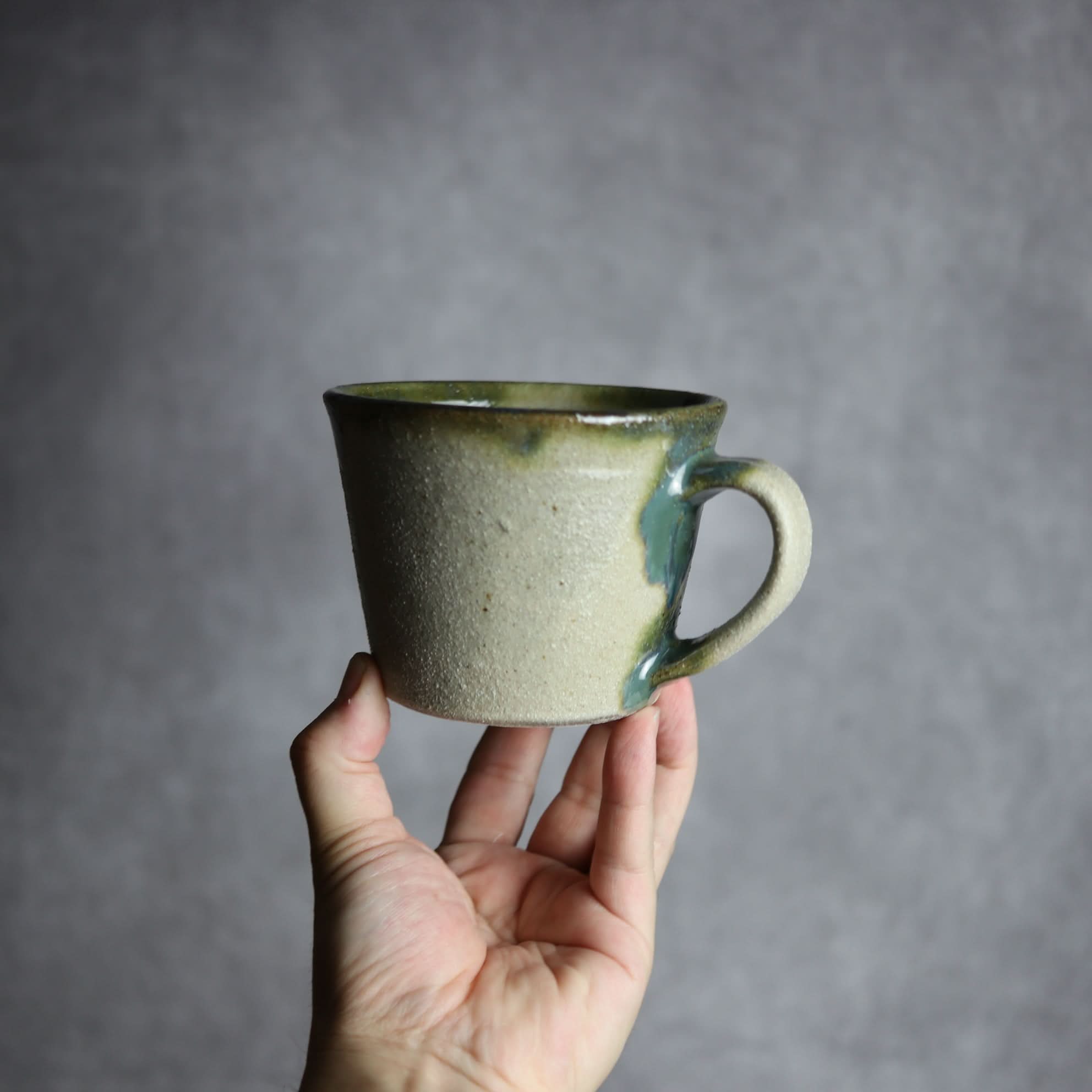 マグカップ 大1 緑釉 やちむん 陶器 栄一工房 やちむん 陶器.