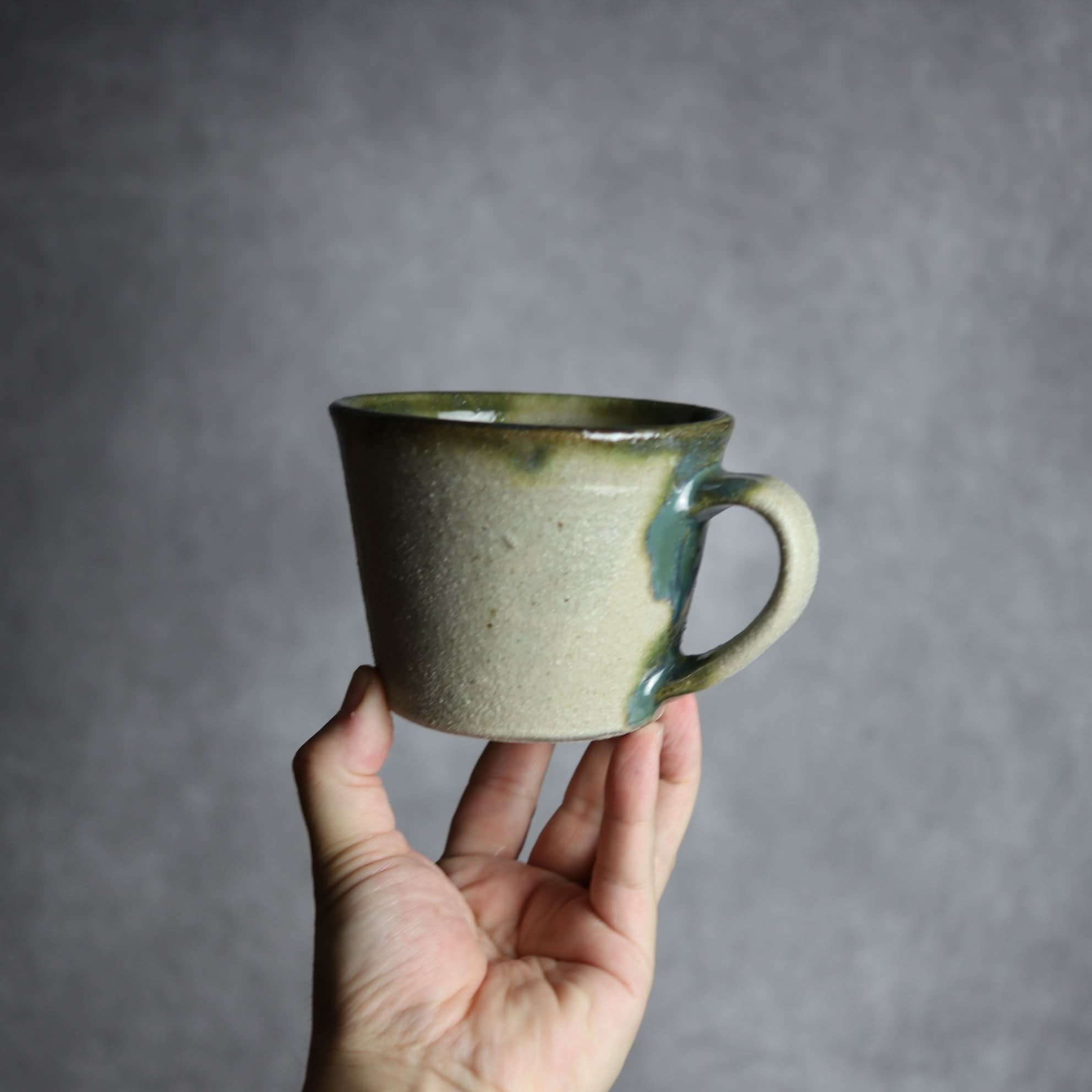 マグカップ 大1 緑釉 やちむん 陶器 栄一工房 やちむん 陶器.