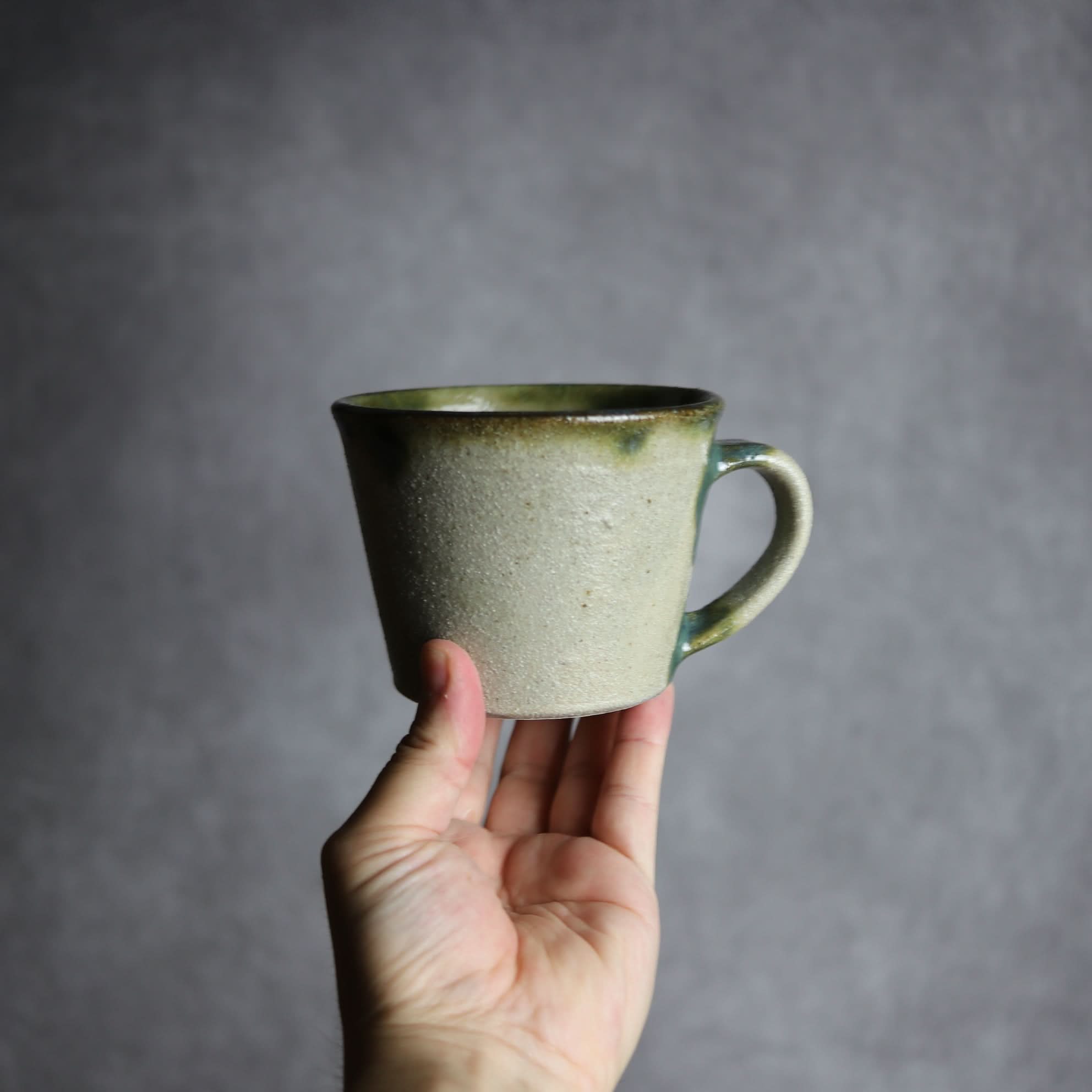 マグカップ 大1 緑釉 やちむん 陶器 栄一工房 やちむん 陶器.
