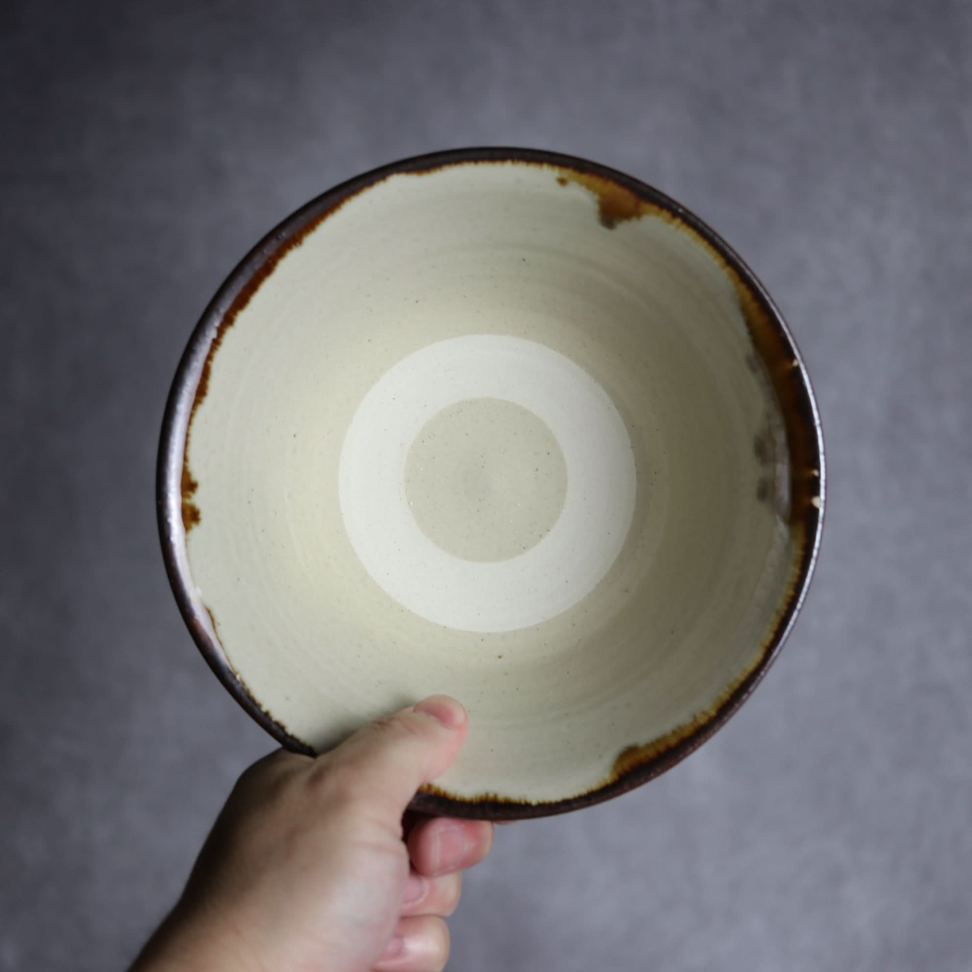 6寸マカイ1 飴 呉須釉 葉紋 やちむん 陶器 いずみ窯 島袋工房 やちむん 陶器.