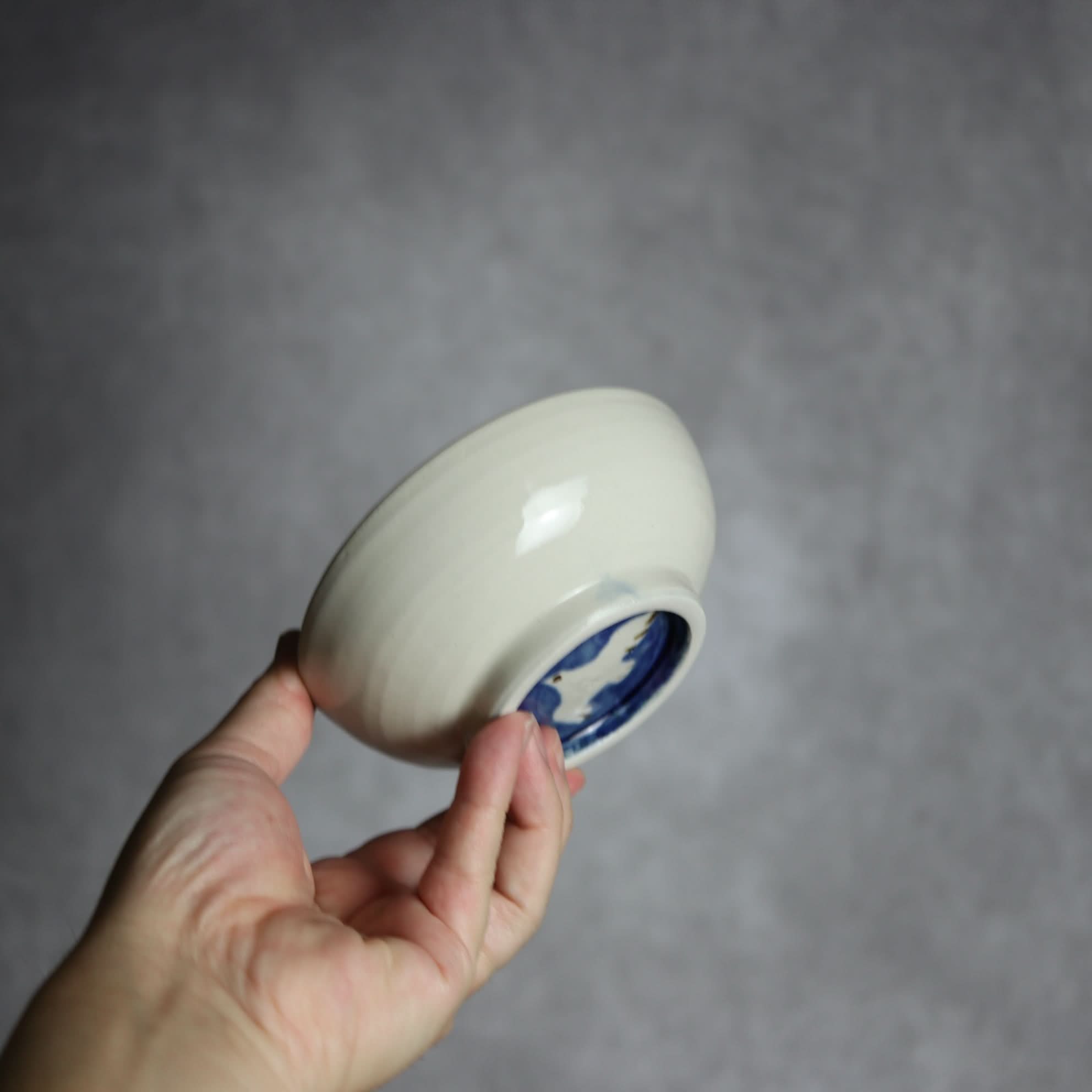 4寸鉢1 呉須釉 鳥 やちむん 陶器 拓美窯 やちむん 陶器.