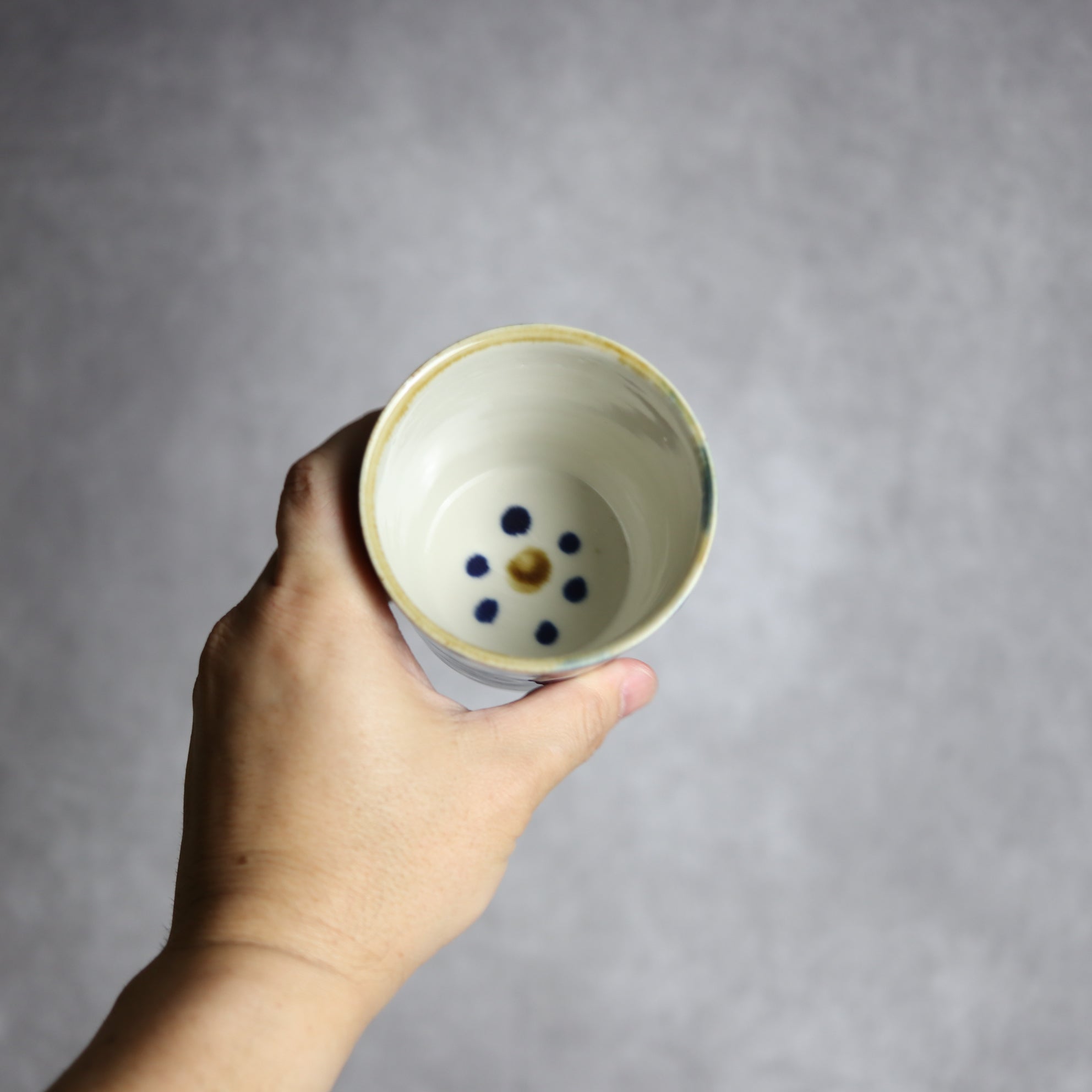 そば猪口2 飴 呉須釉 菊唐草 やちむん 陶器 拓美窯 やちむん 陶器.