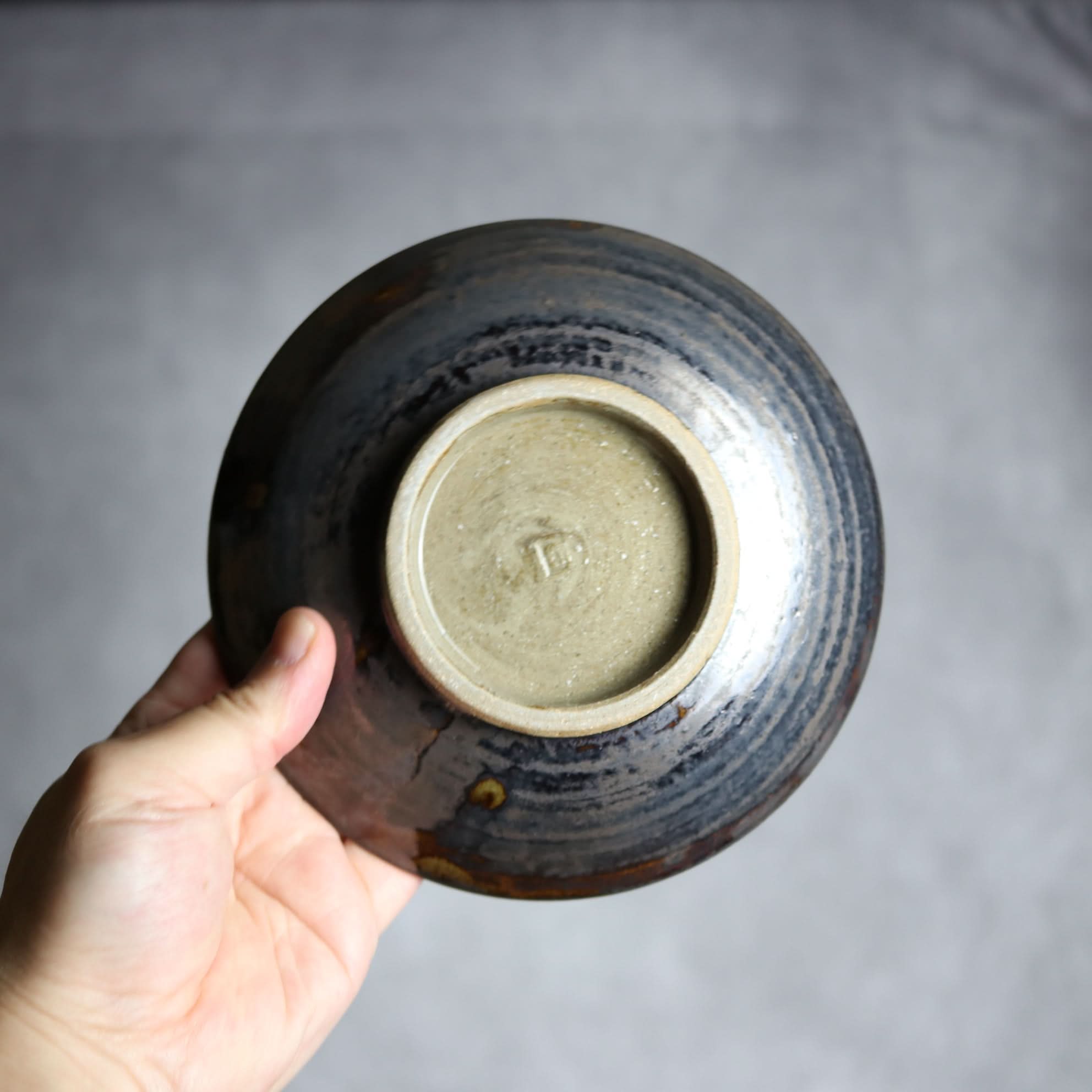 5寸皿1 飴 呉須釉 鳥 やちむん 陶器 拓美窯 やちむん 陶器.