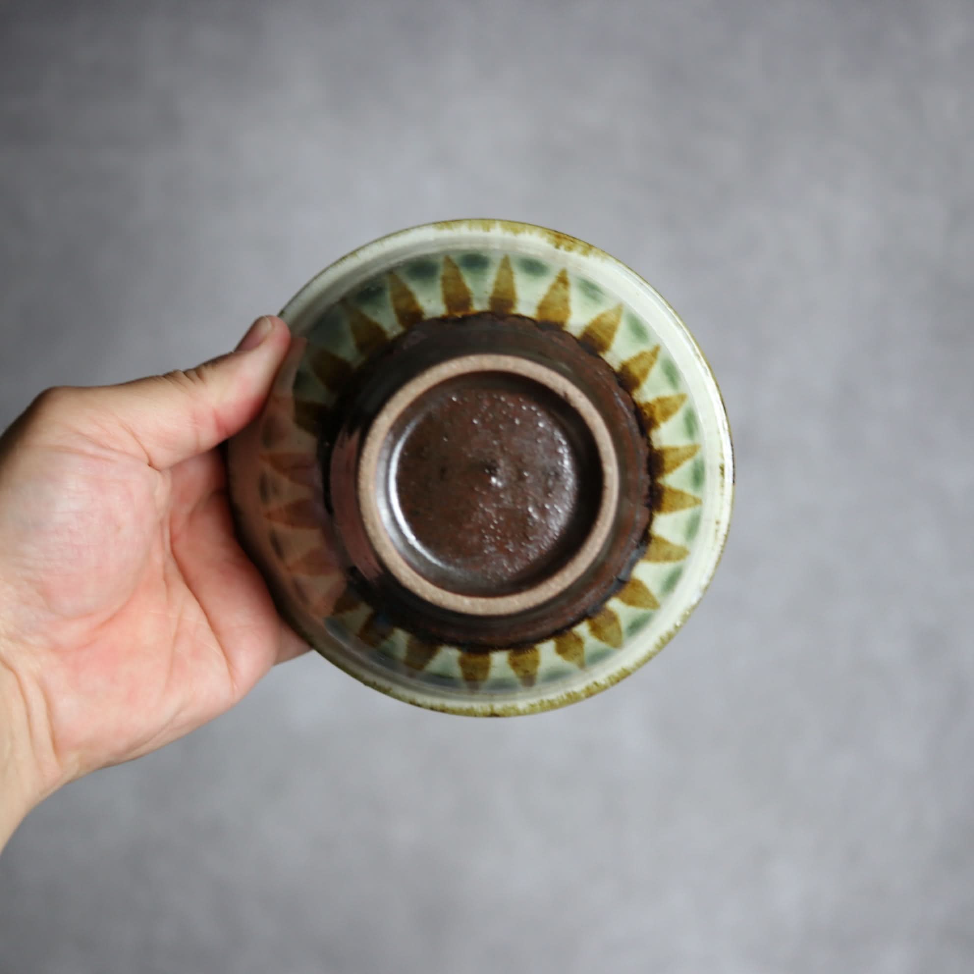 4寸マカイ2 三彩 線描 やちむん 陶器 やちむん工房 mug 陶器.