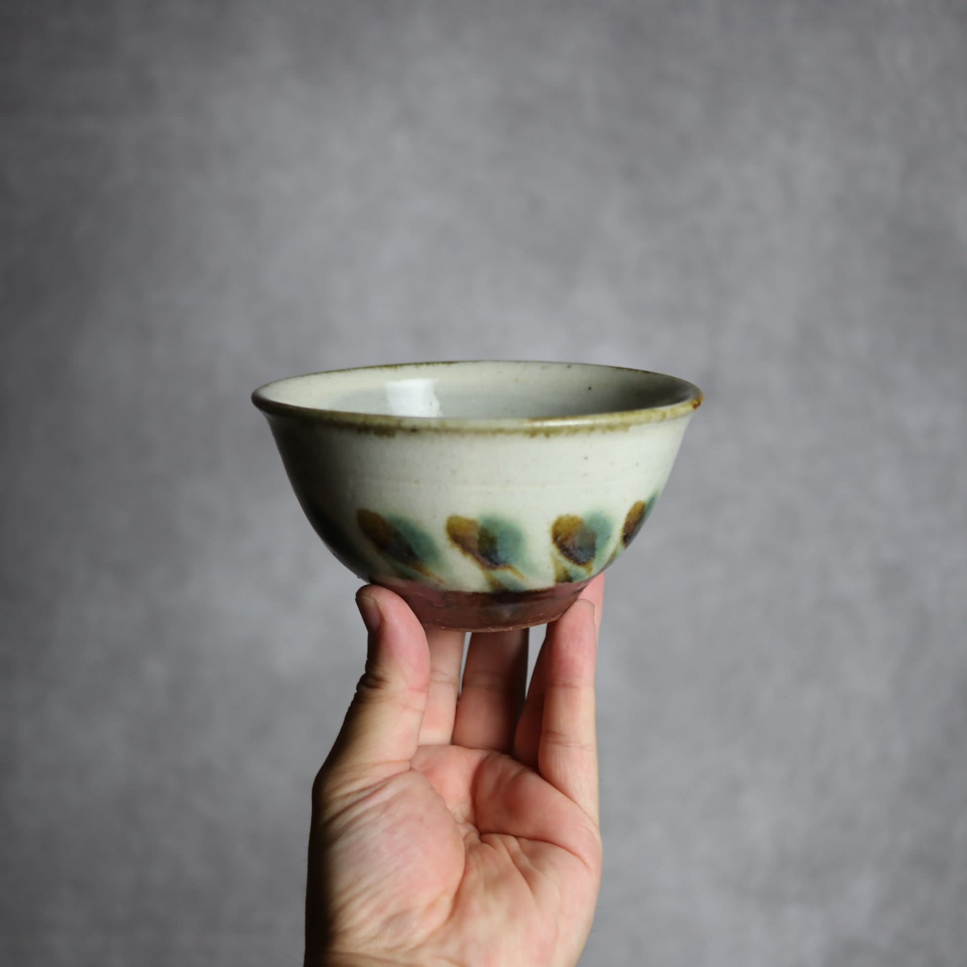 4寸マカイ1 三彩 線描 やちむん 陶器 やちむん工房 mug 陶器.