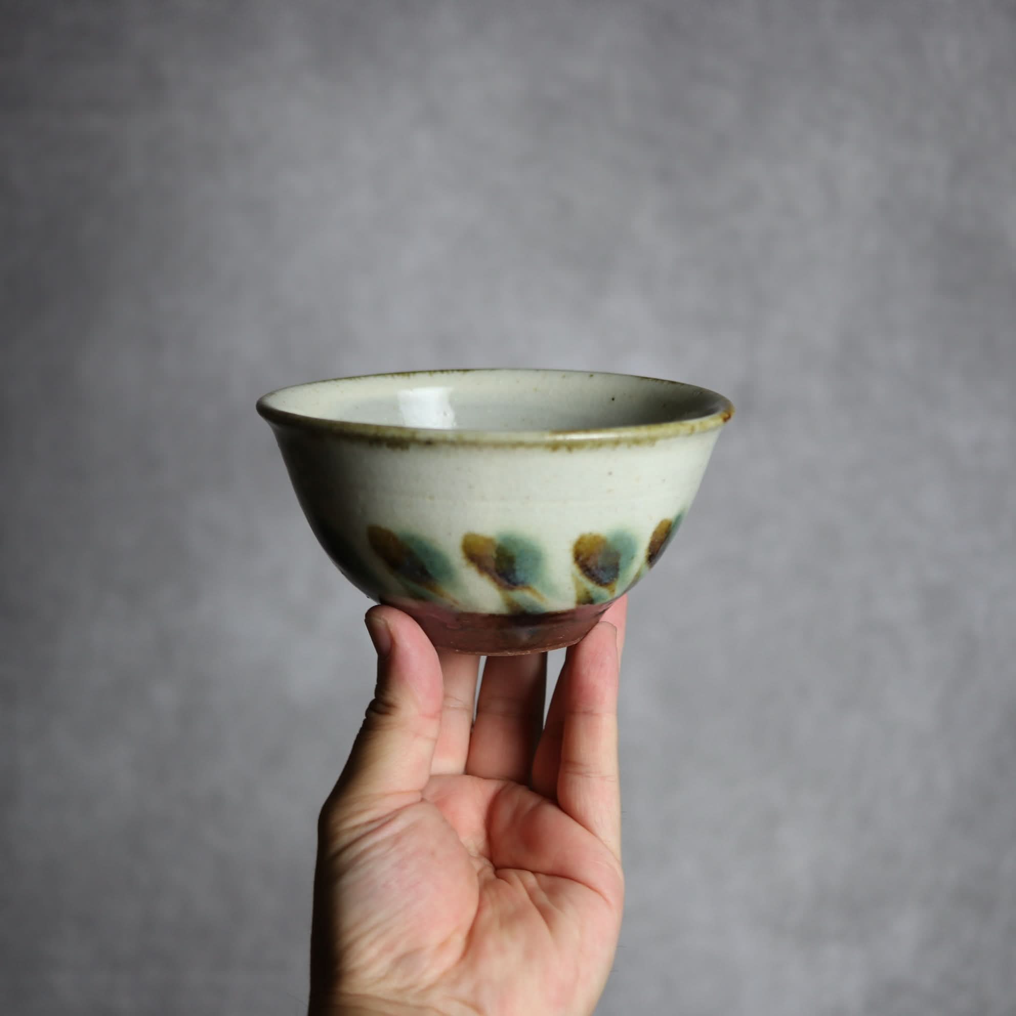 4寸マカイ1 三彩 線描 やちむん 陶器 やちむん工房 mug 陶器.