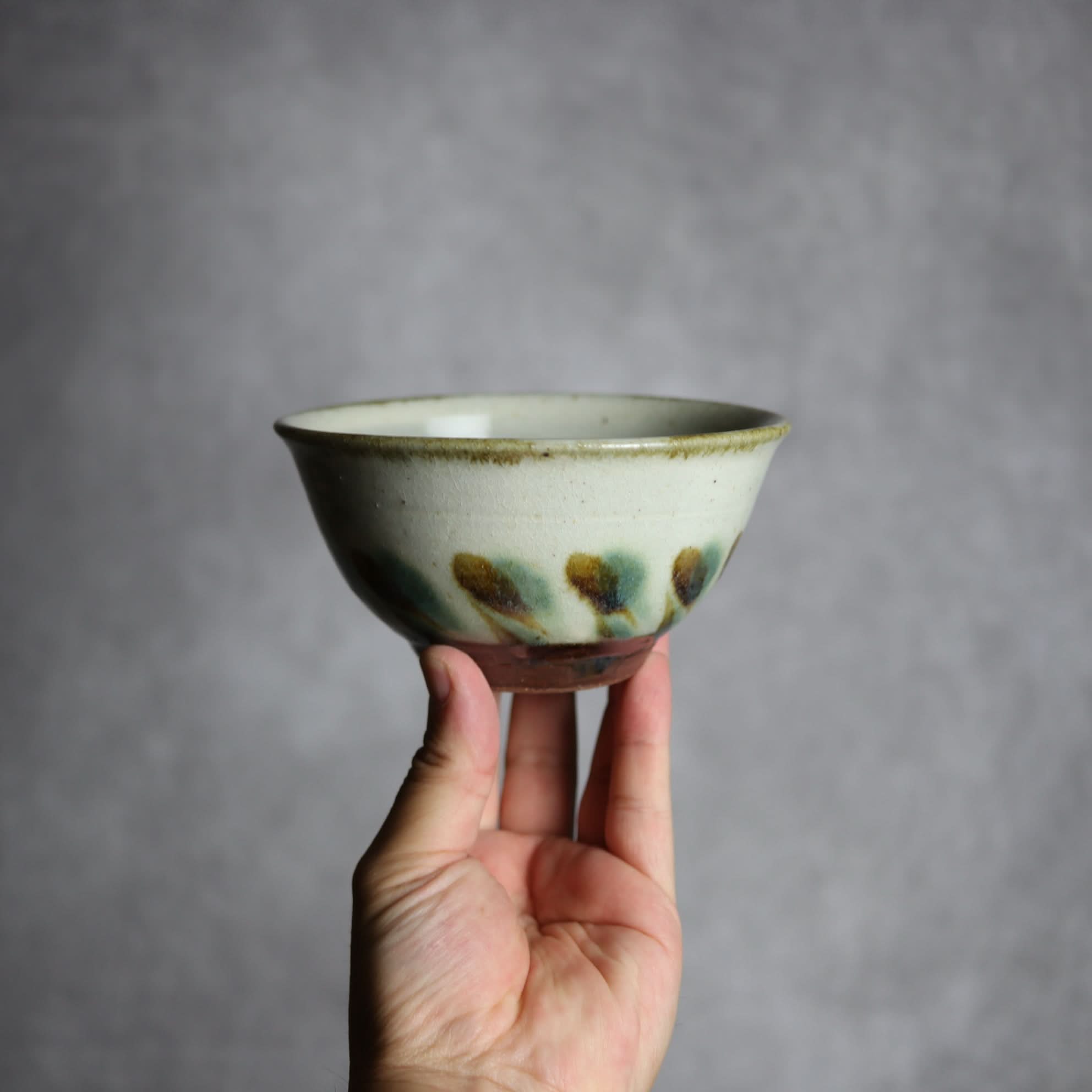 4寸マカイ1 三彩 線描 やちむん 陶器 やちむん工房 mug 陶器.