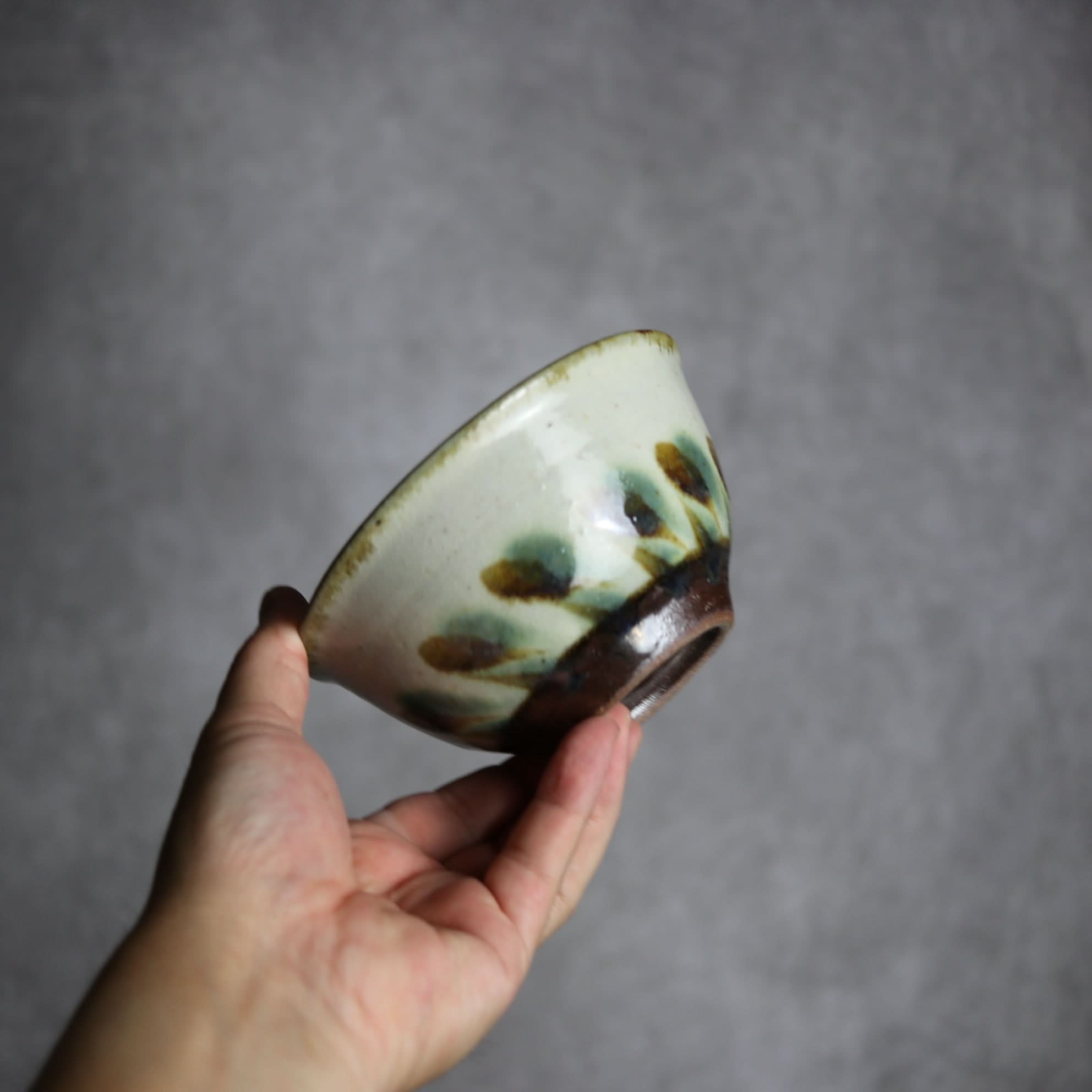 4寸マカイ1 三彩 線描 やちむん 陶器 やちむん工房 mug 陶器.