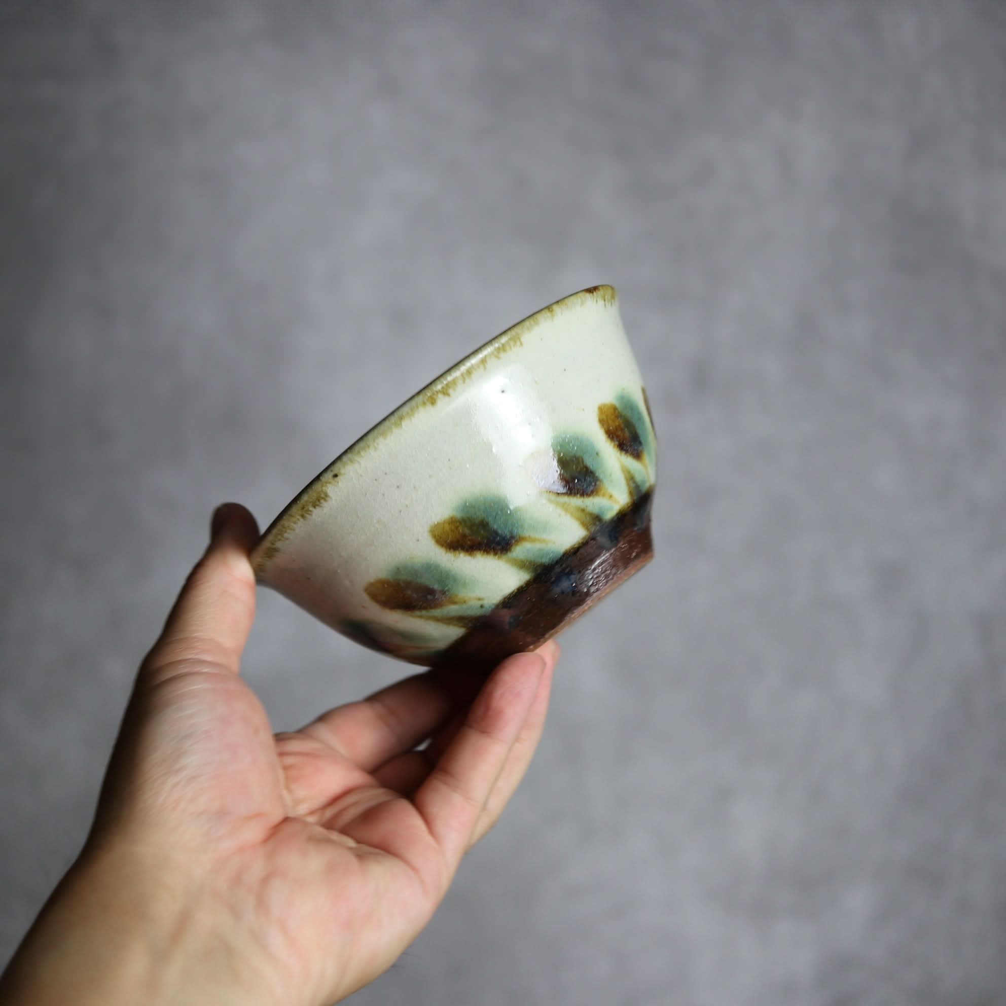 4寸マカイ1 三彩 線描 やちむん 陶器 やちむん工房 mug 陶器.