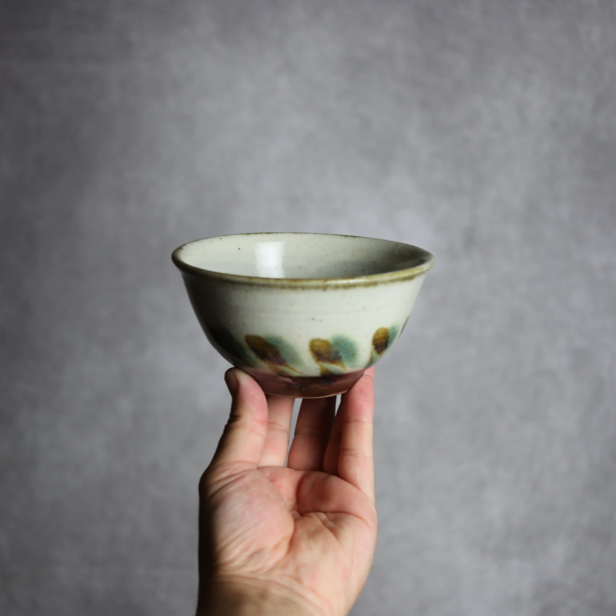 4寸マカイ1 三彩 線描 やちむん 陶器 やちむん工房 mug 陶器.