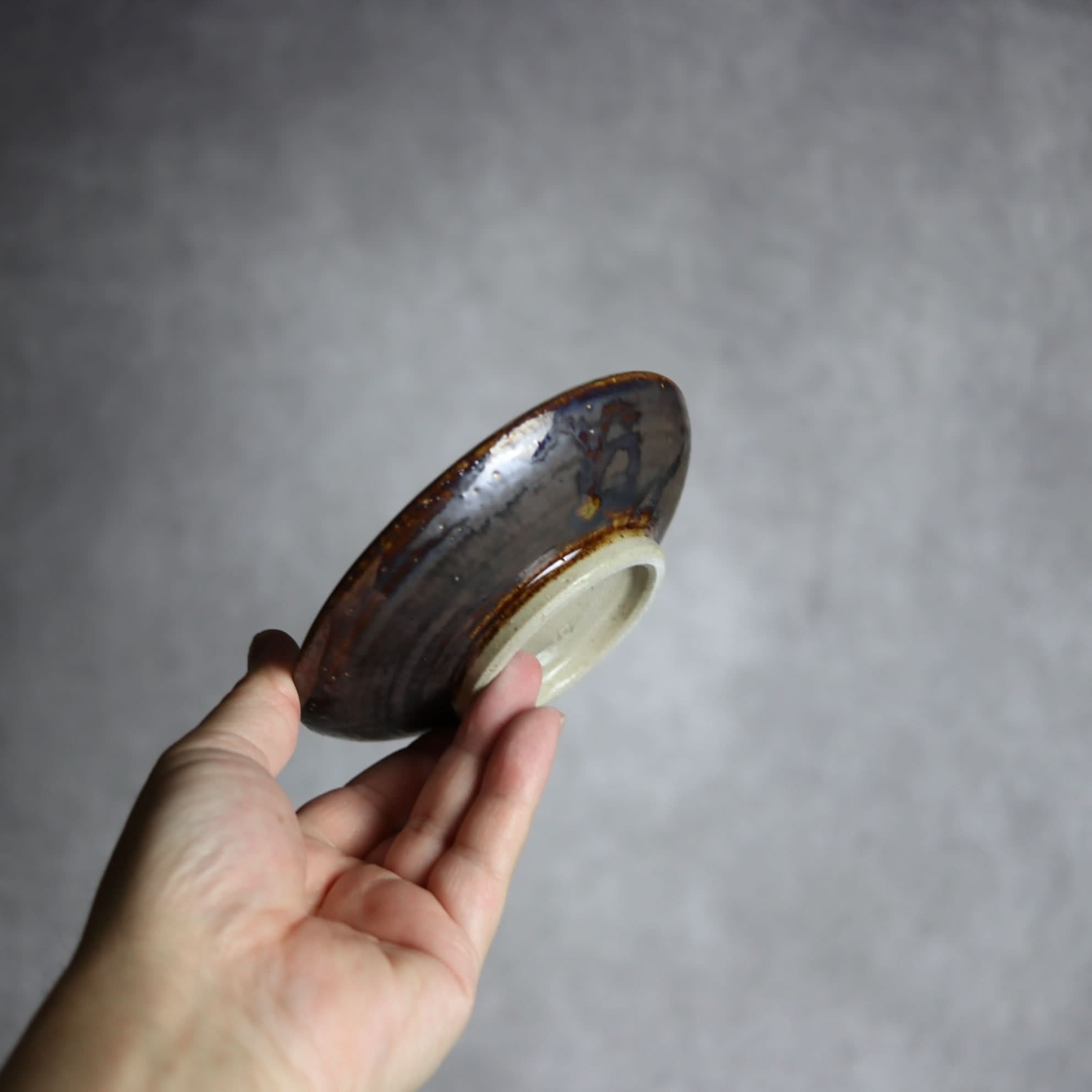 4寸皿1 三彩 菊唐草 やちむん 陶器 拓美窯 やちむん 陶器.