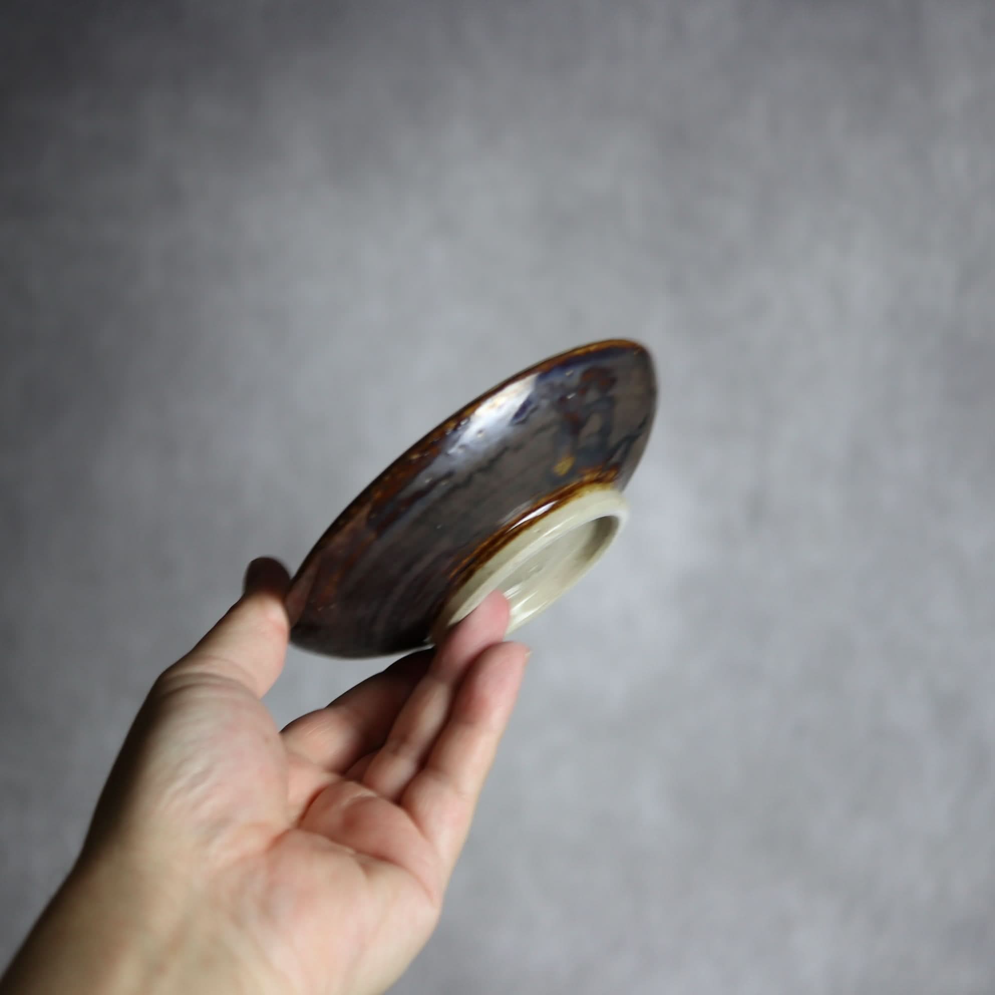 4寸皿1 三彩 菊唐草 やちむん 陶器 拓美窯 やちむん 陶器.