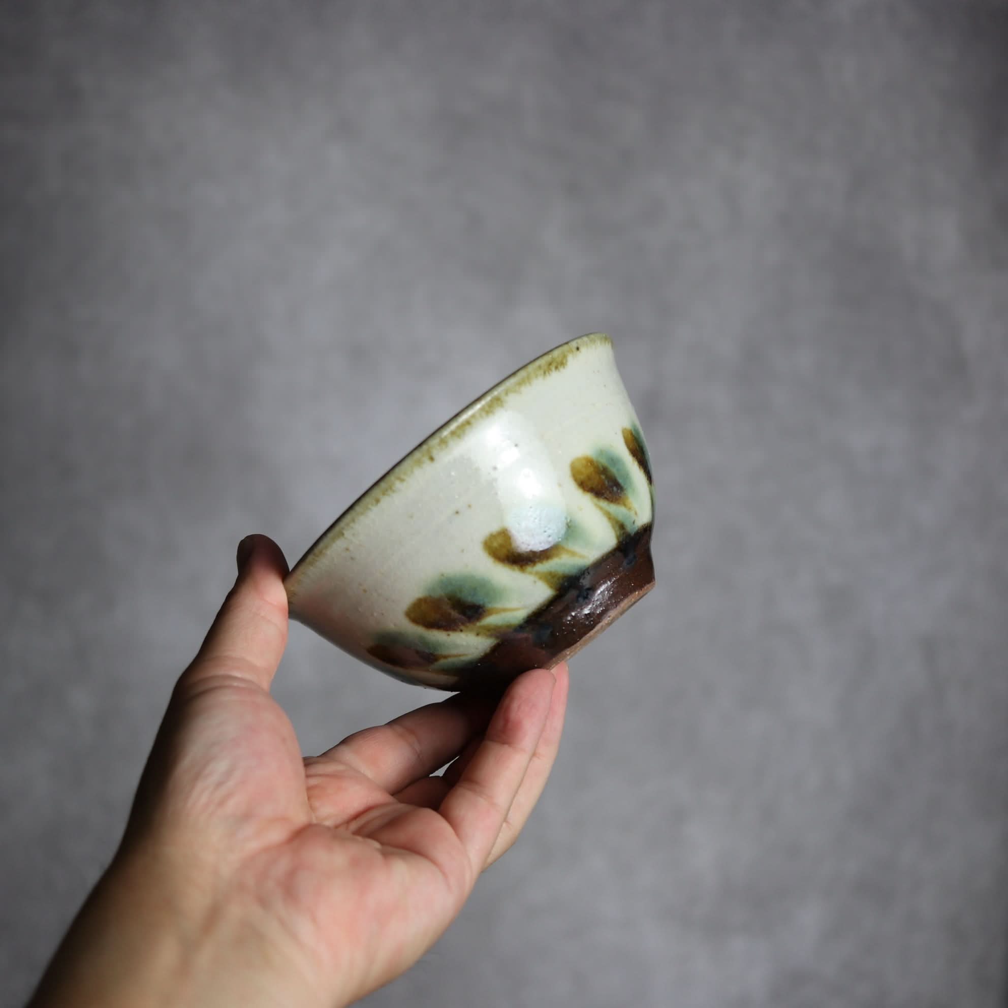 4寸マカイ1 三彩 線描 やちむん 陶器 やちむん工房 mug 陶器.