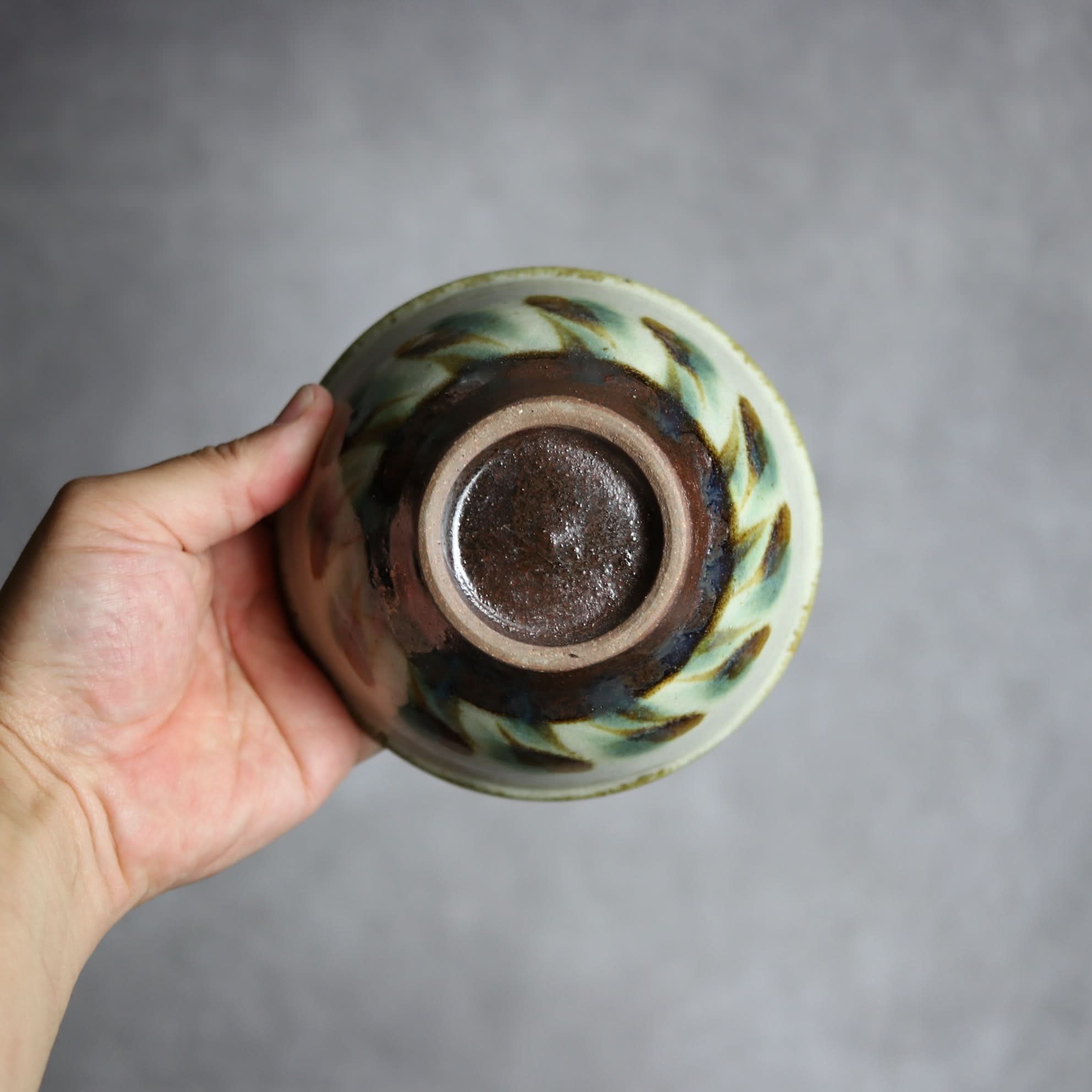 4寸マカイ1 三彩 線描 やちむん 陶器 やちむん工房 mug 陶器.