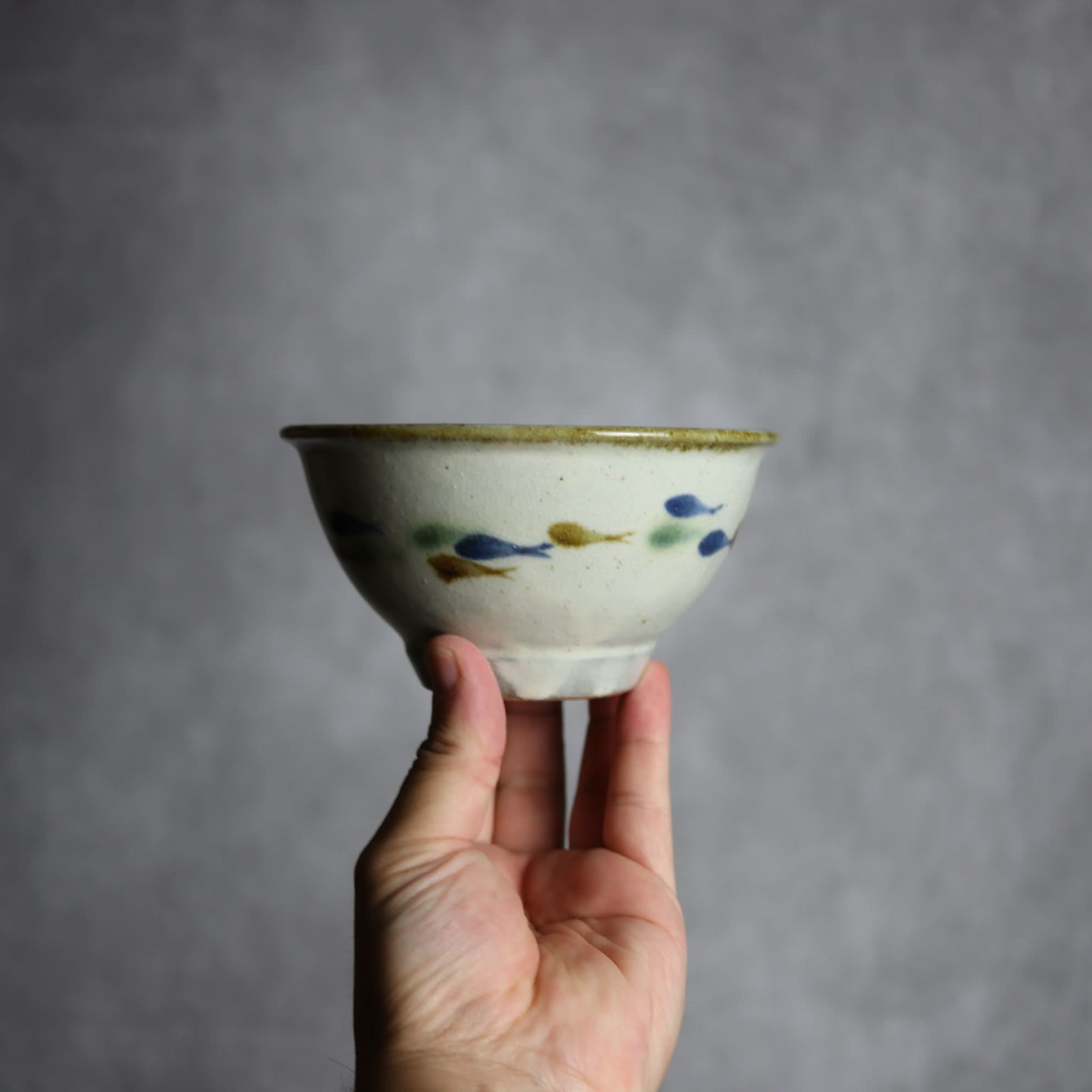 4寸マカイ1 三彩 魚 やちむん 陶器 やちむん工房 mug 陶器.