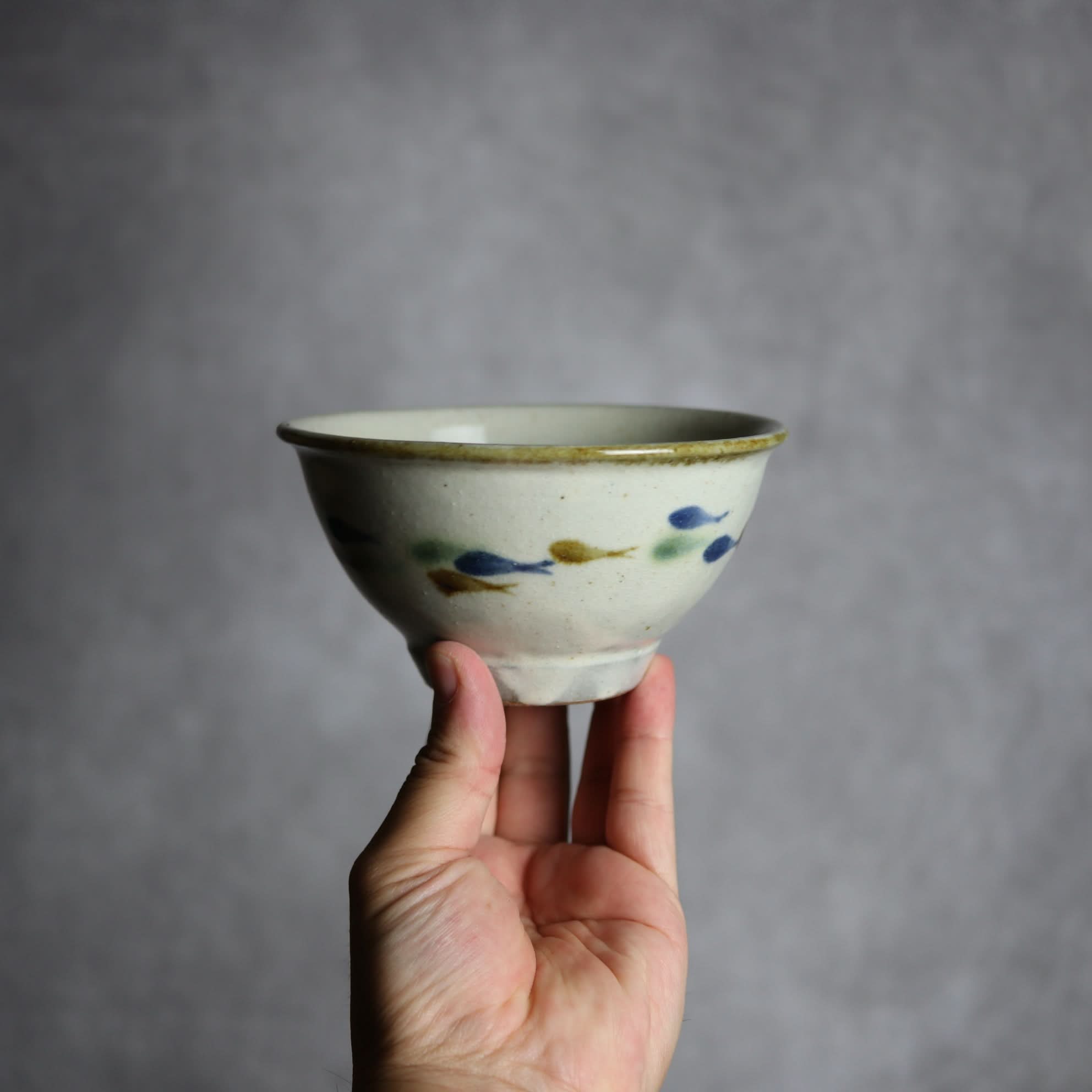 4寸マカイ1 三彩 魚 やちむん 陶器 やちむん工房 mug 陶器.