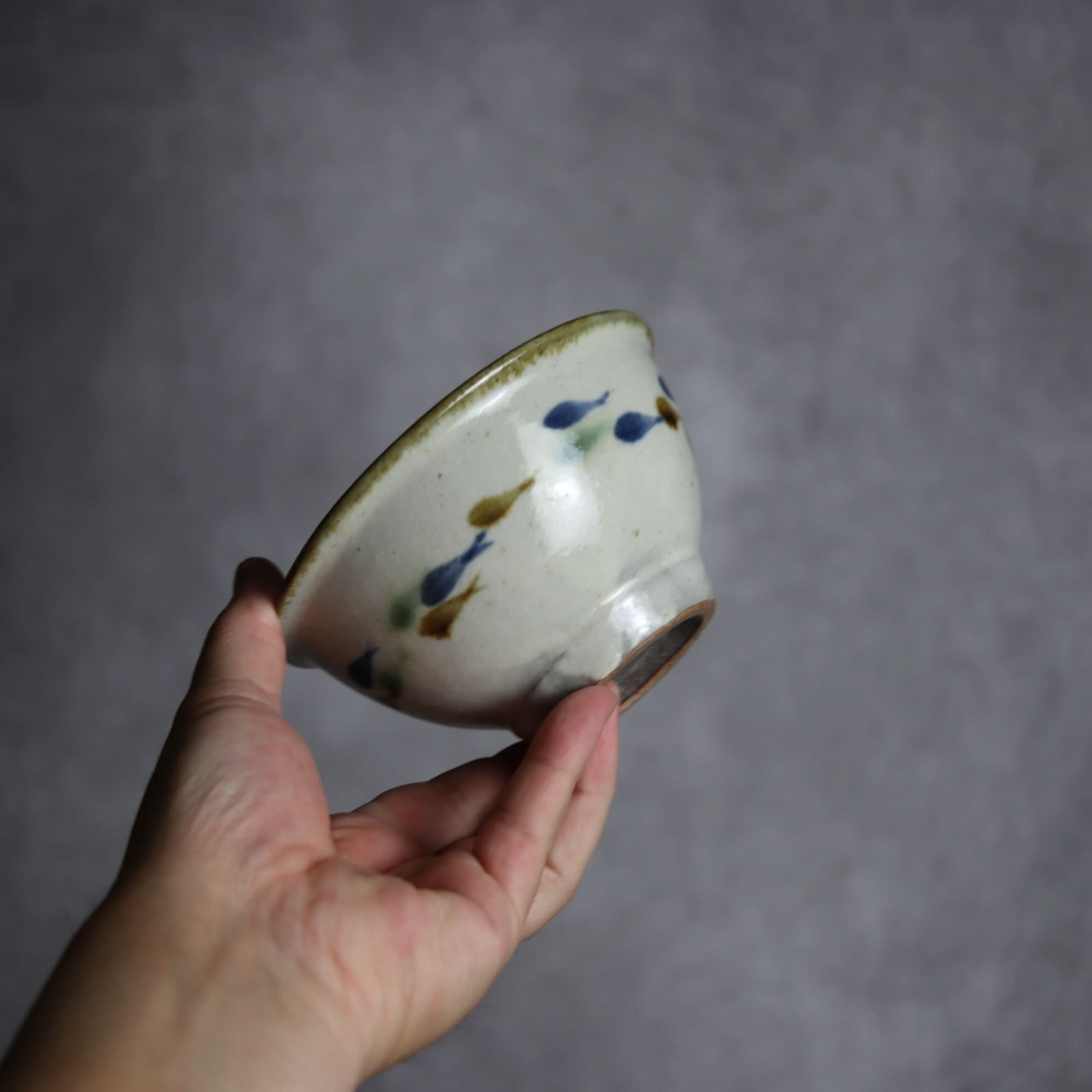 4寸マカイ1 三彩 魚 やちむん 陶器 やちむん工房 mug 陶器.