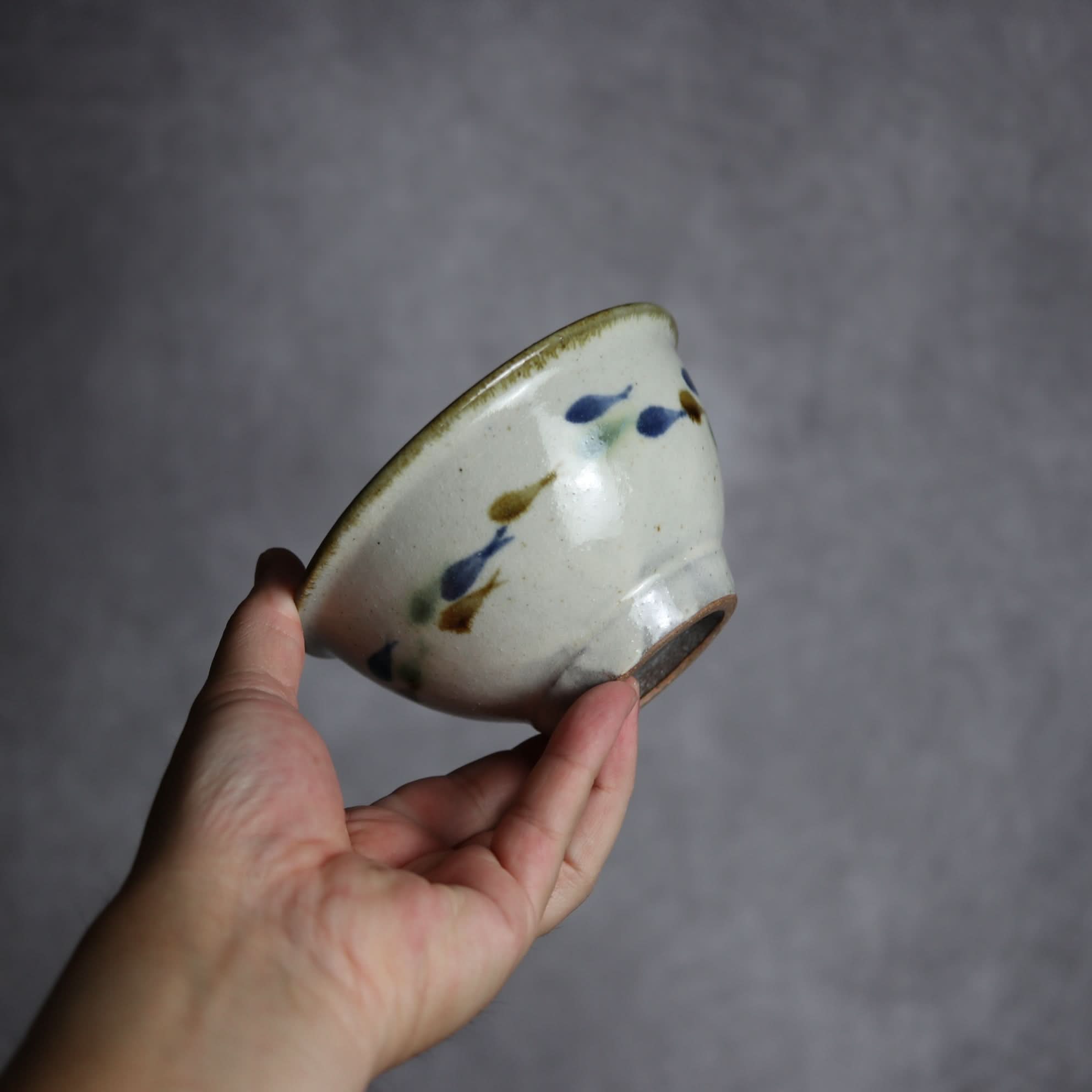 4寸マカイ1 三彩 魚 やちむん 陶器 やちむん工房 mug 陶器.