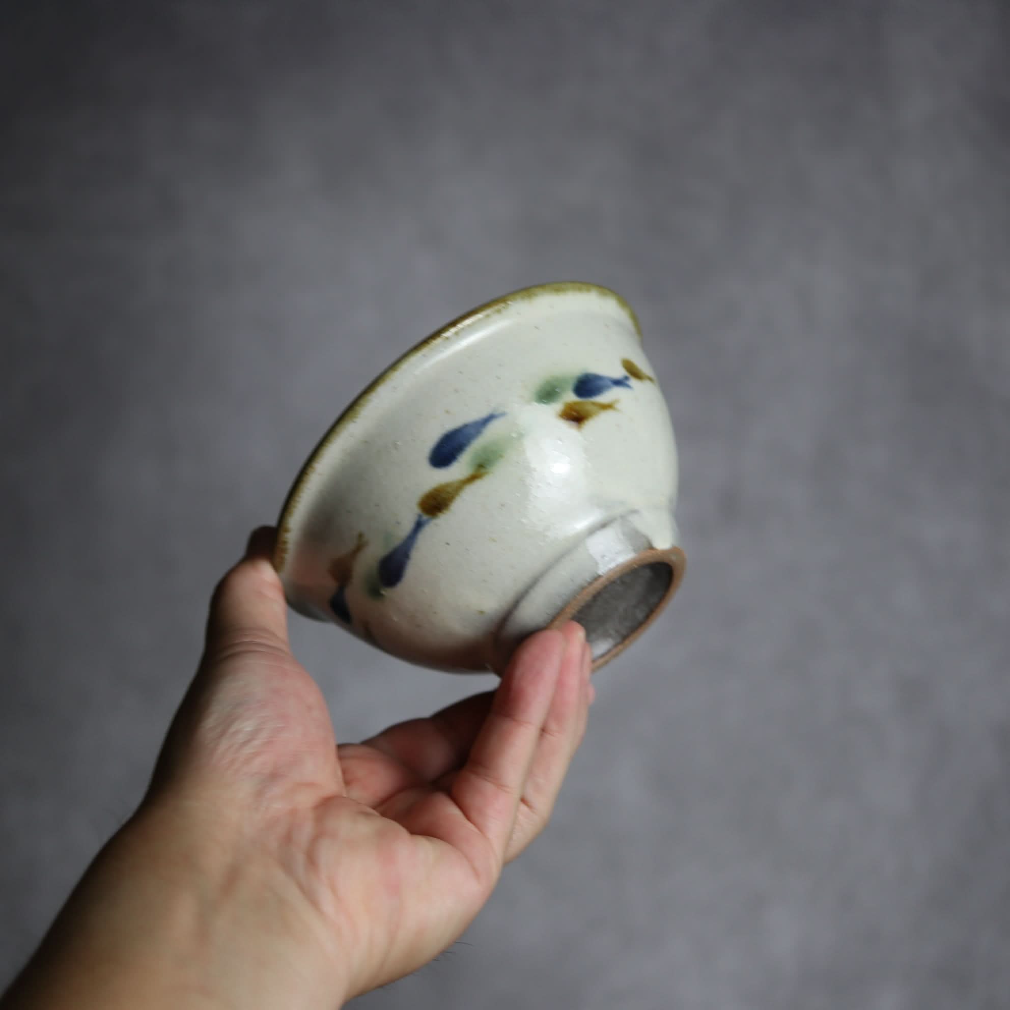 4寸マカイ1 三彩 魚 やちむん 陶器 やちむん工房 mug 陶器.