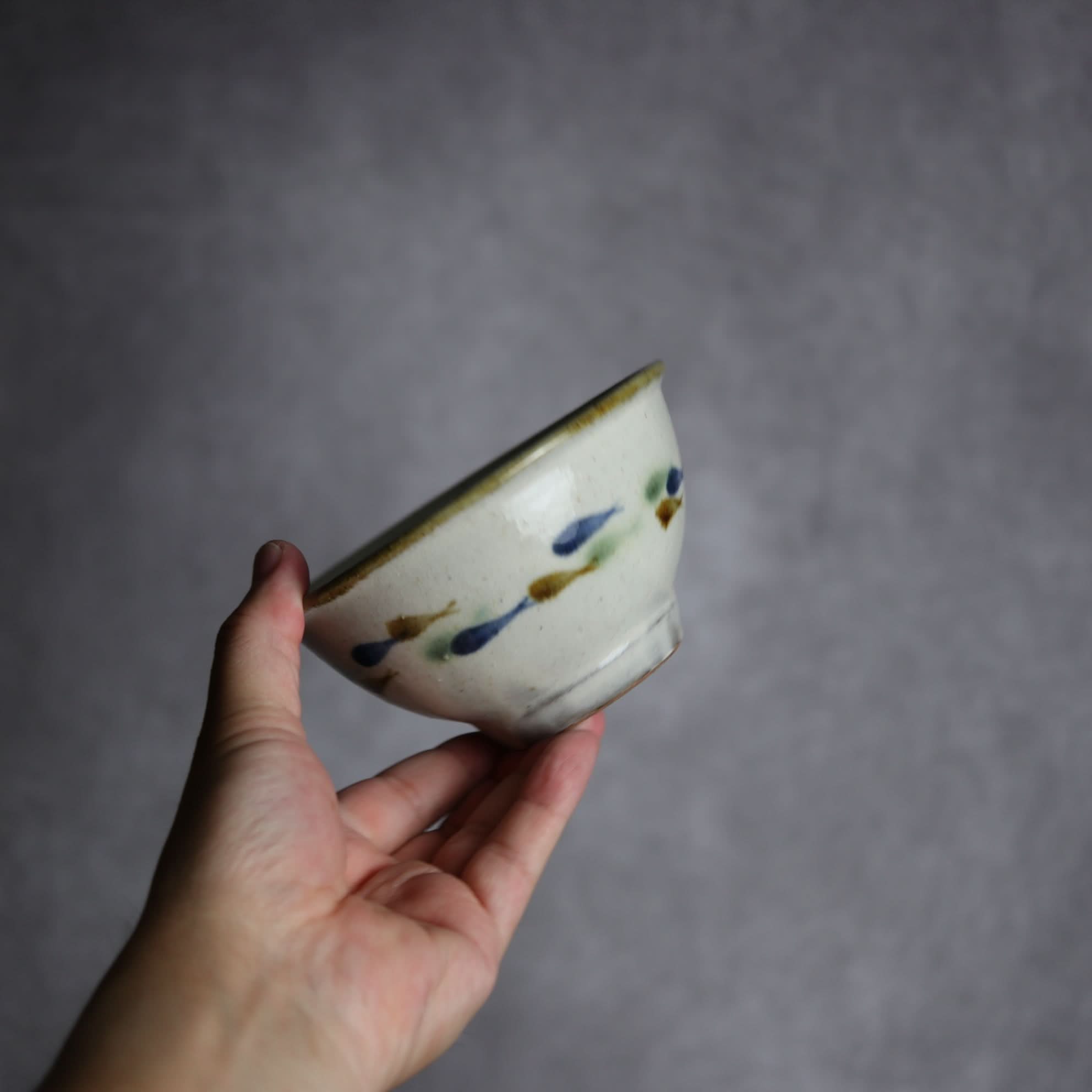 4寸マカイ1 三彩 魚 やちむん 陶器 やちむん工房 mug 陶器.