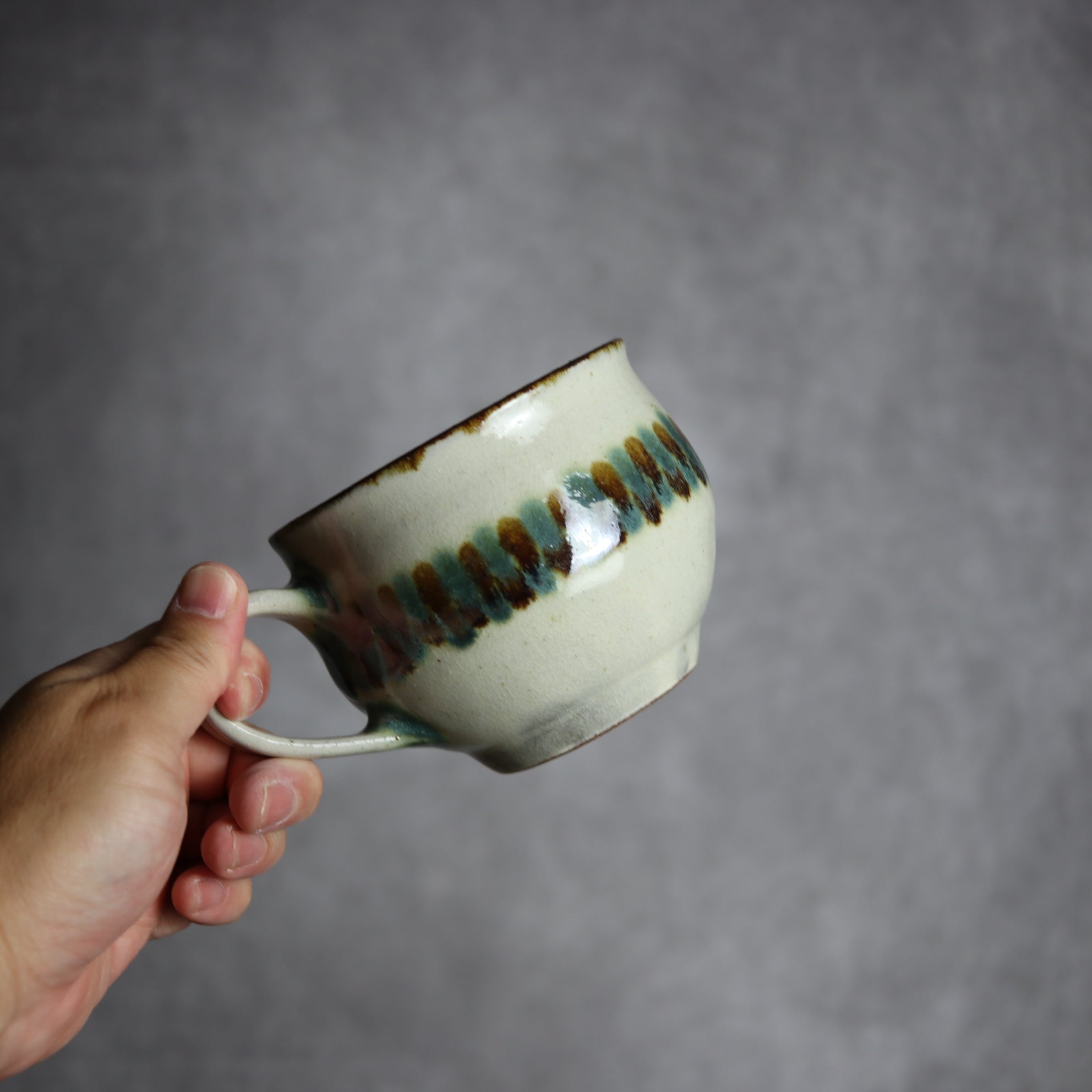スープカップ1 三彩 点打 やちむん 陶器 やちむん工房 mug