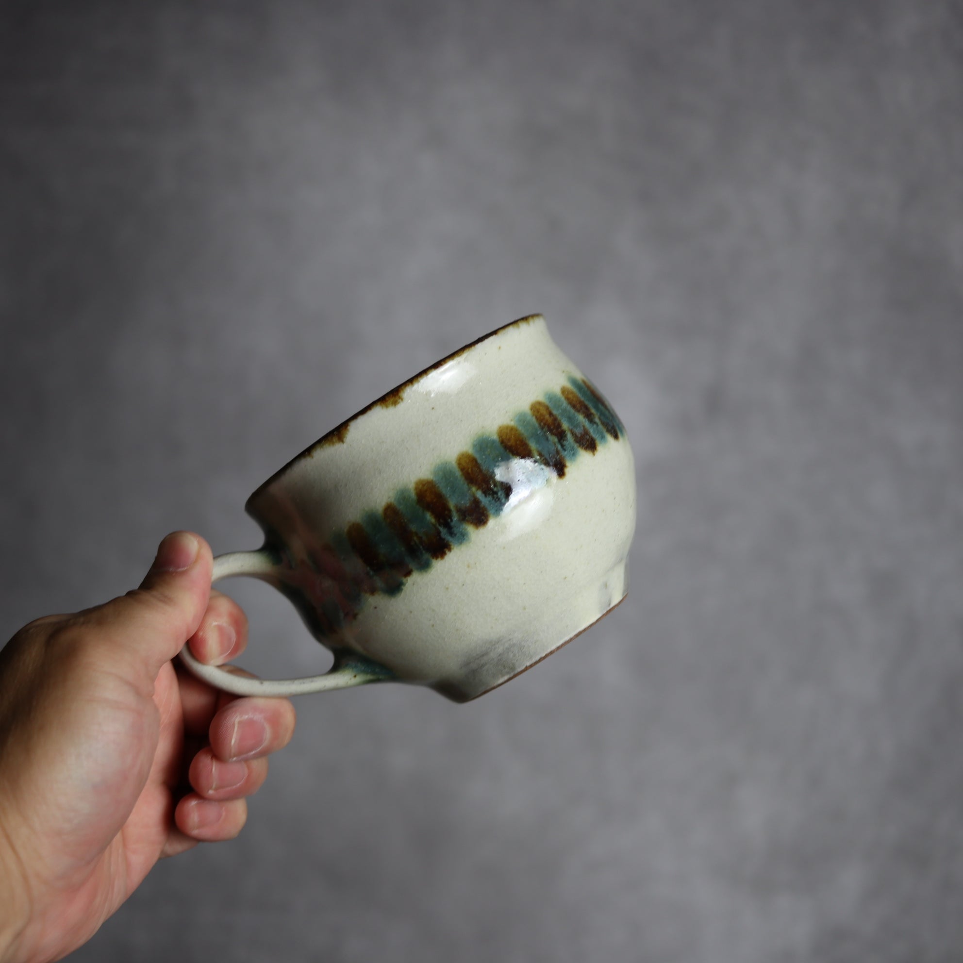 スープカップ1 三彩 点打 やちむん 陶器 やちむん工房 mug
