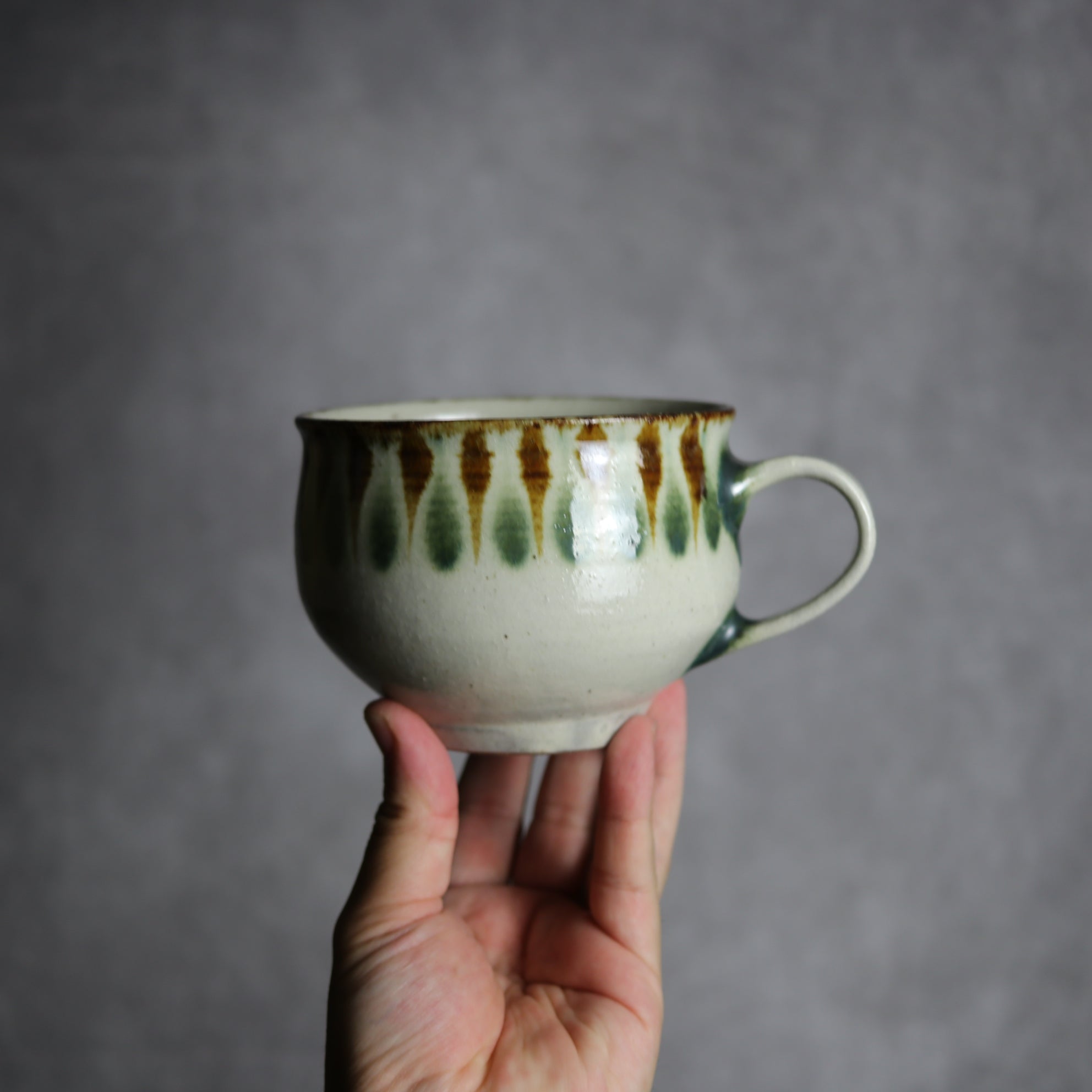 スープカップ1 三彩 線描 やちむん 陶器 やちむん工房 mug