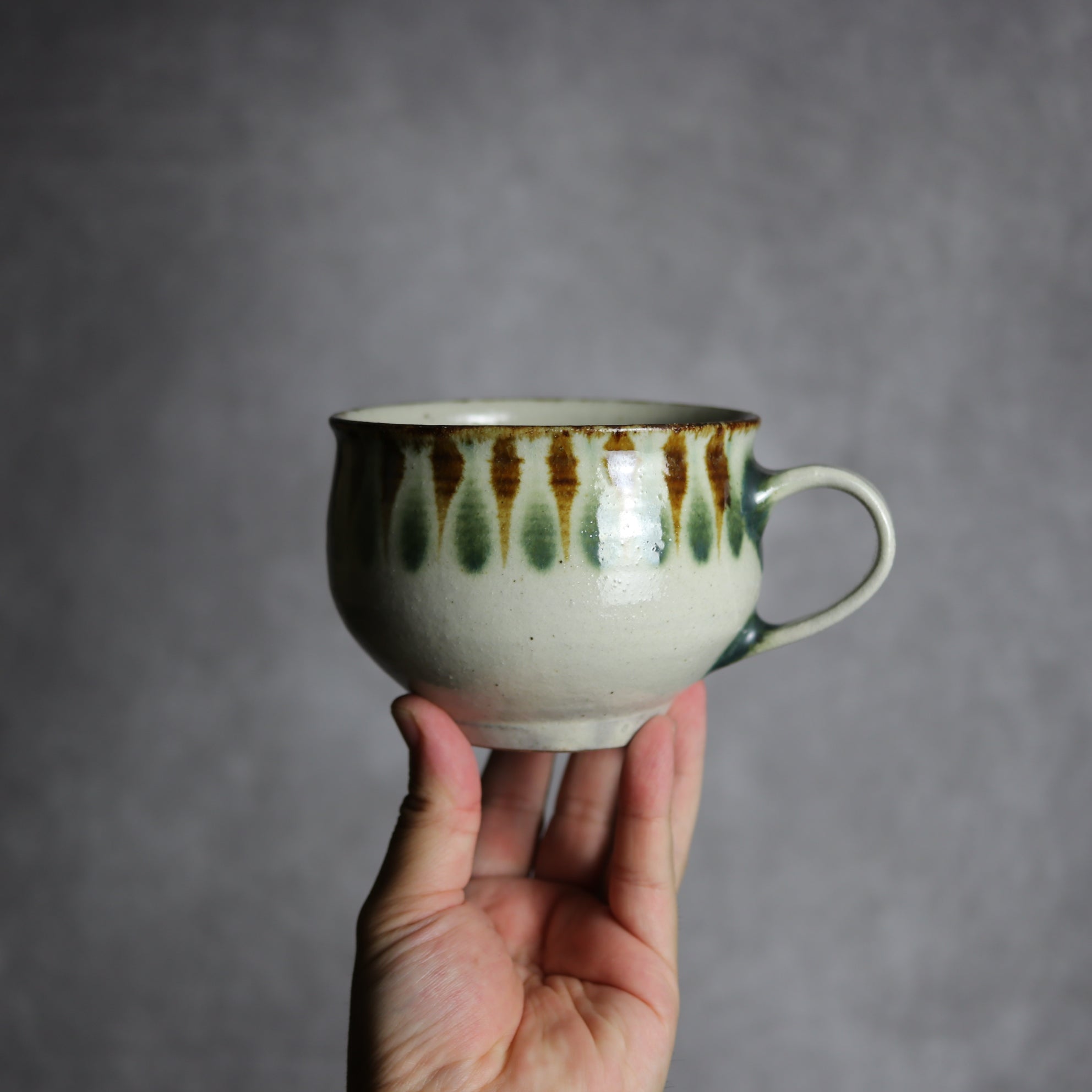スープカップ1 三彩 線描 やちむん 陶器 やちむん工房 mug