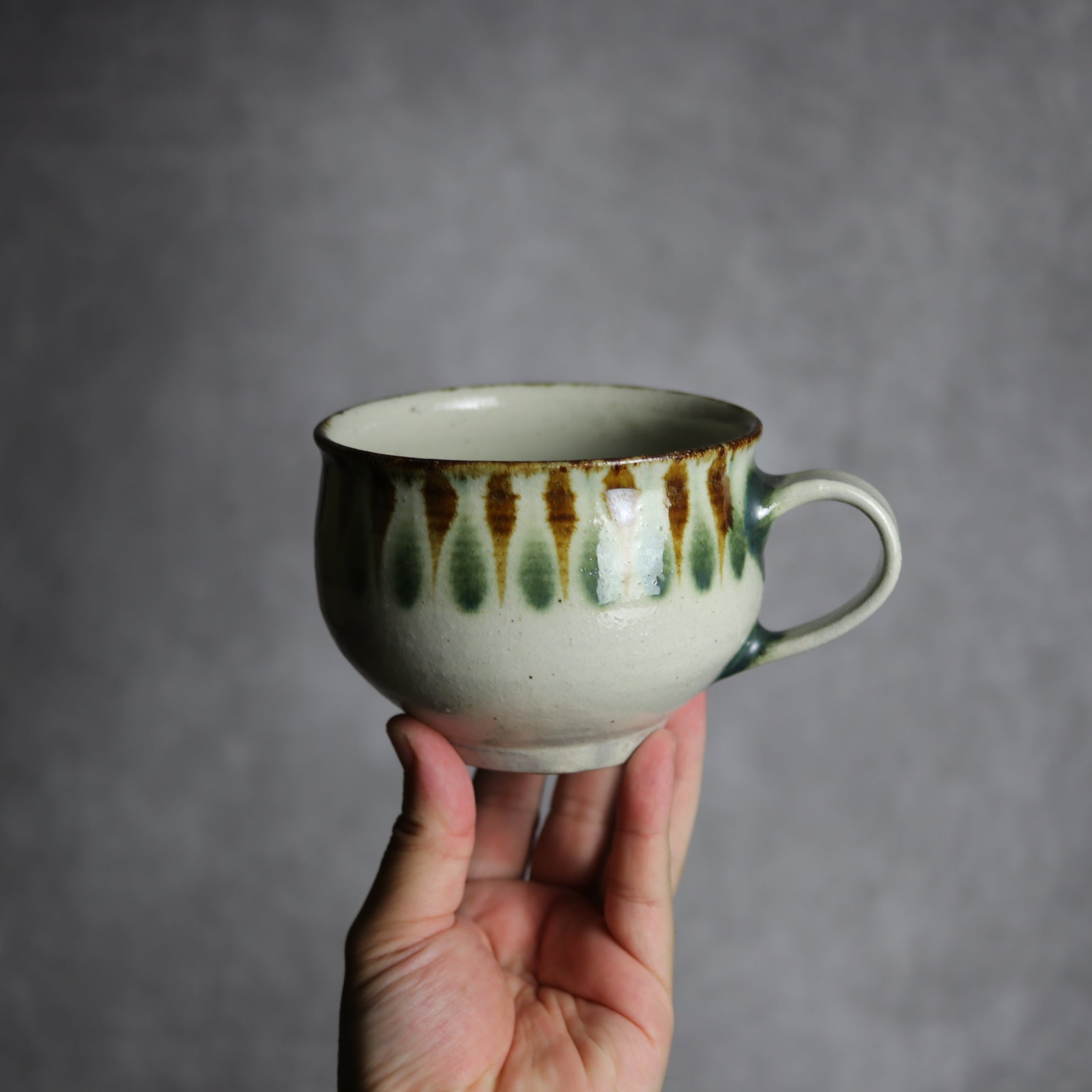 スープカップ1 三彩 線描 やちむん 陶器 やちむん工房 mug