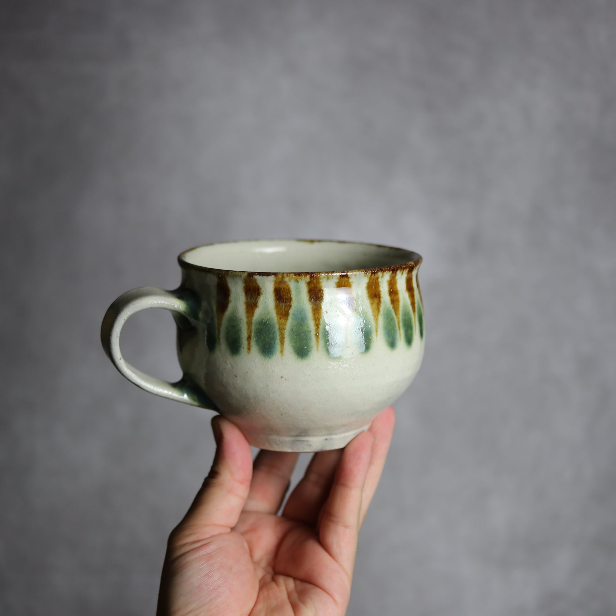 スープカップ1 三彩 線描 やちむん 陶器 やちむん工房 mug