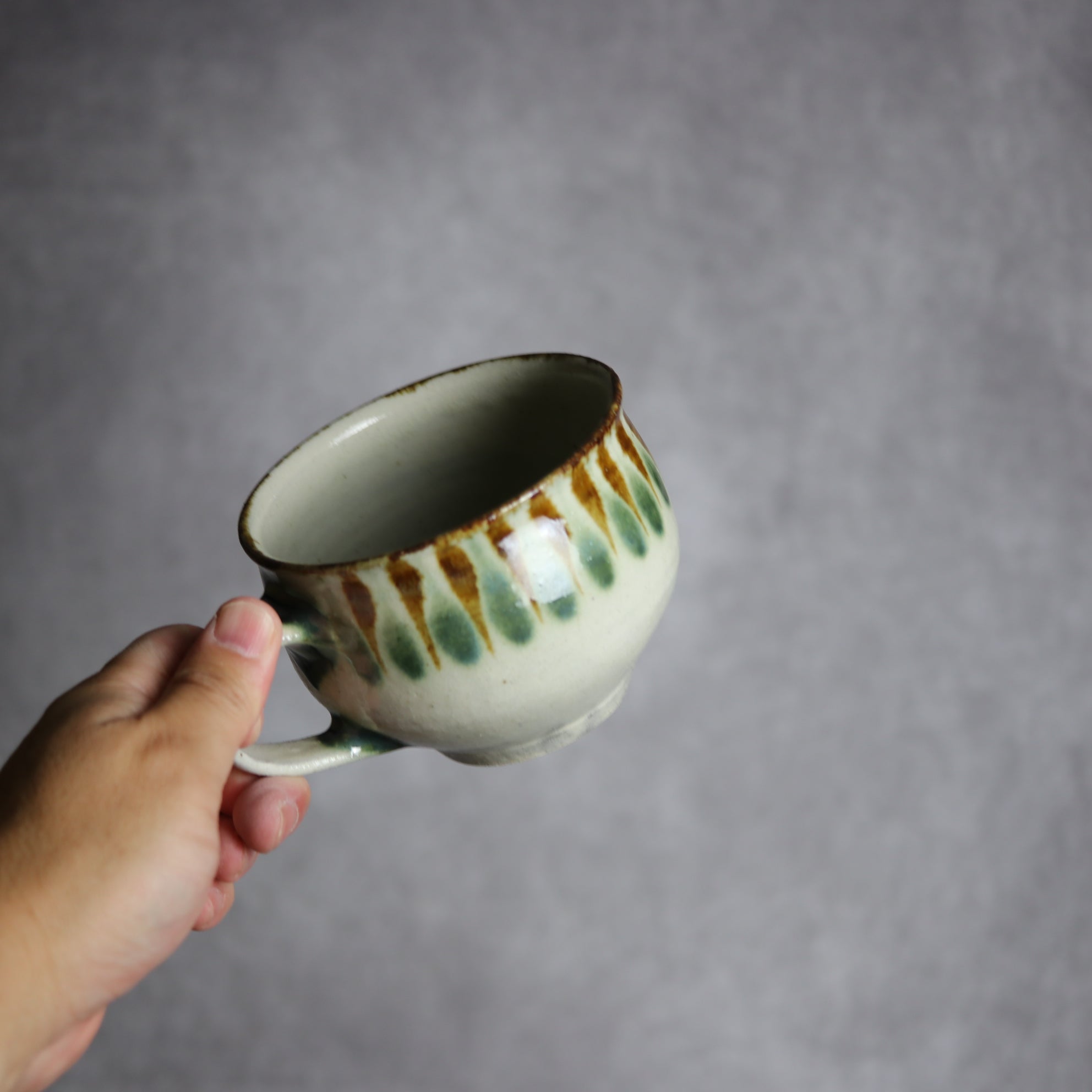 スープカップ1 三彩 線描 やちむん 陶器 やちむん工房 mug
