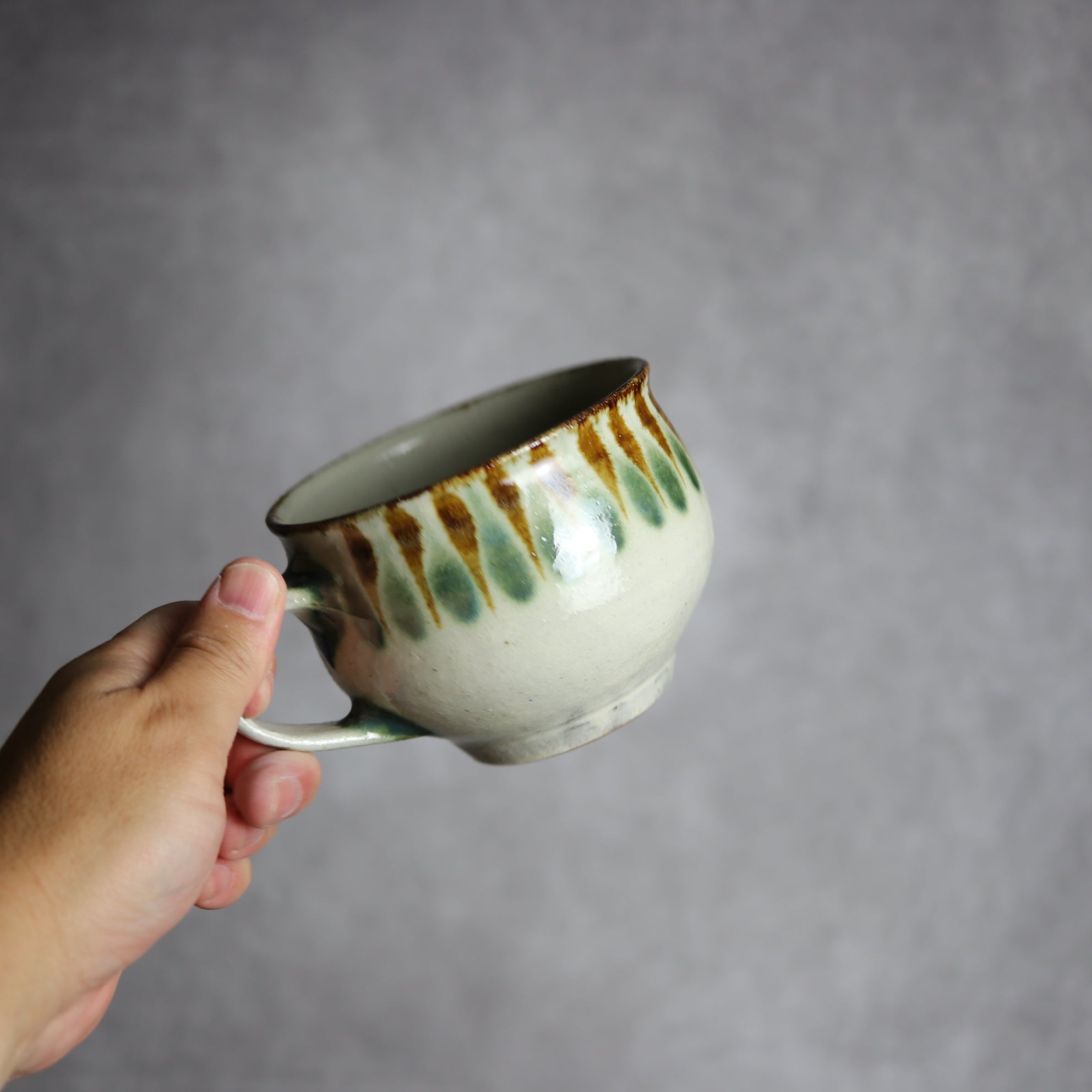 スープカップ1 三彩 線描 やちむん 陶器 やちむん工房 mug