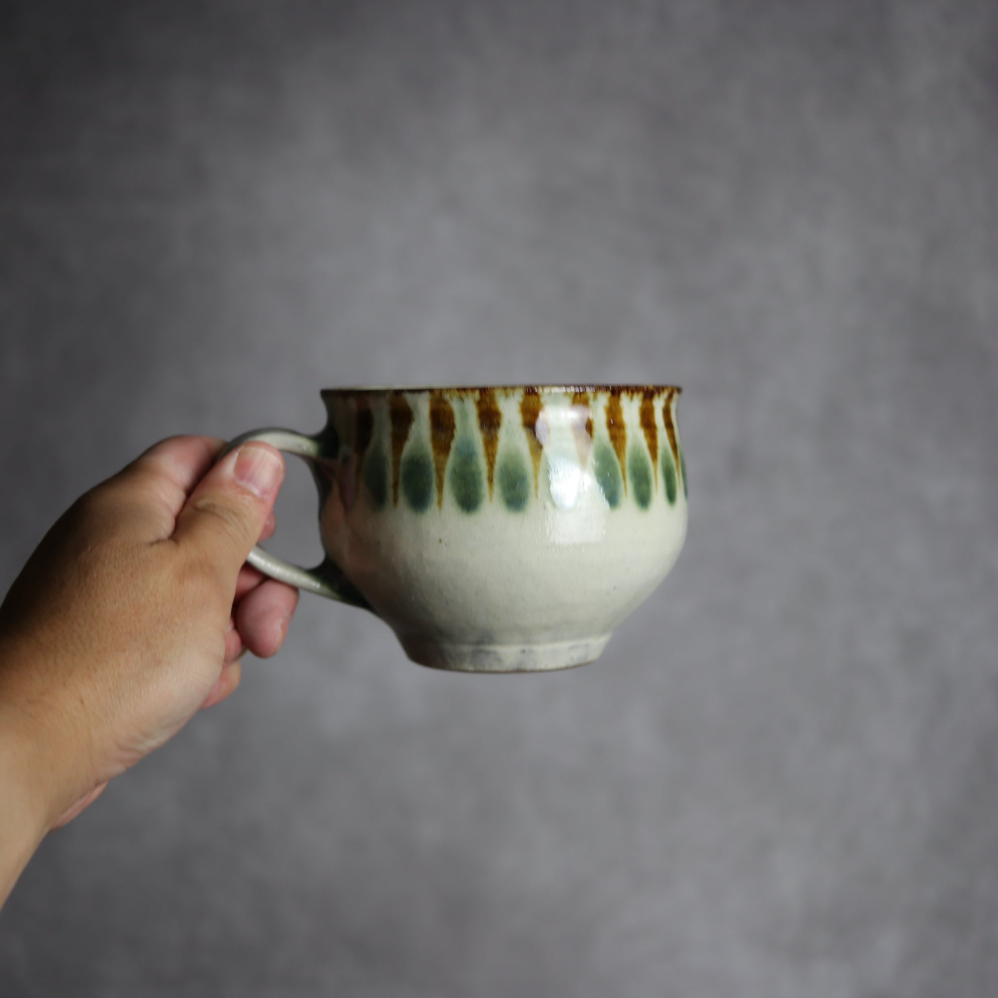 スープカップ1 三彩 線描 やちむん 陶器 やちむん工房 mug
