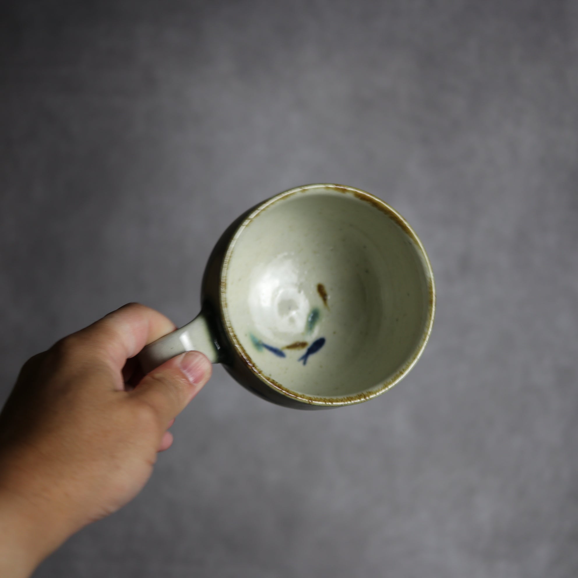 スープカップ1 三彩 魚 やちむん 陶器 やちむん工房 mug