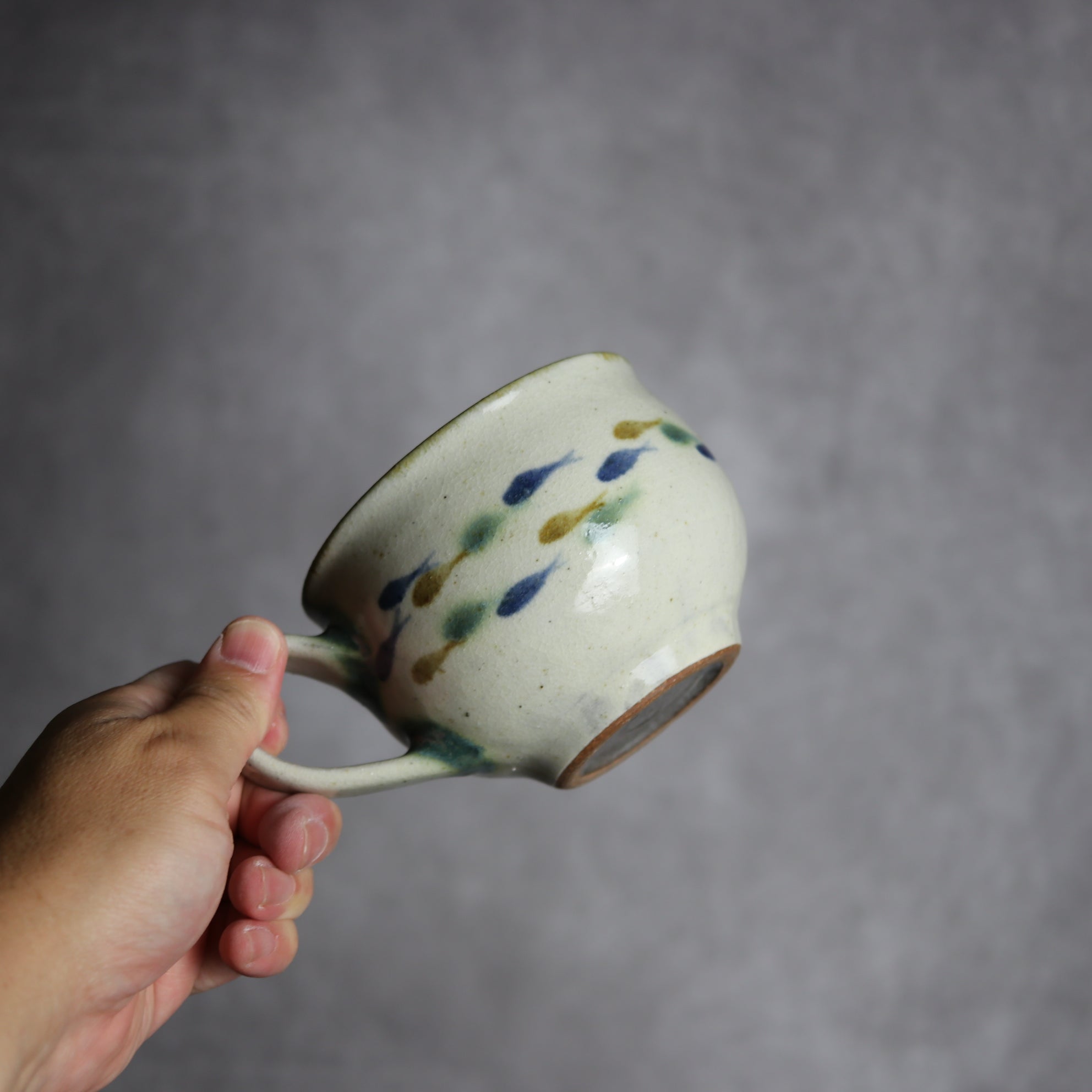 スープカップ1 三彩 魚 やちむん 陶器 やちむん工房 mug