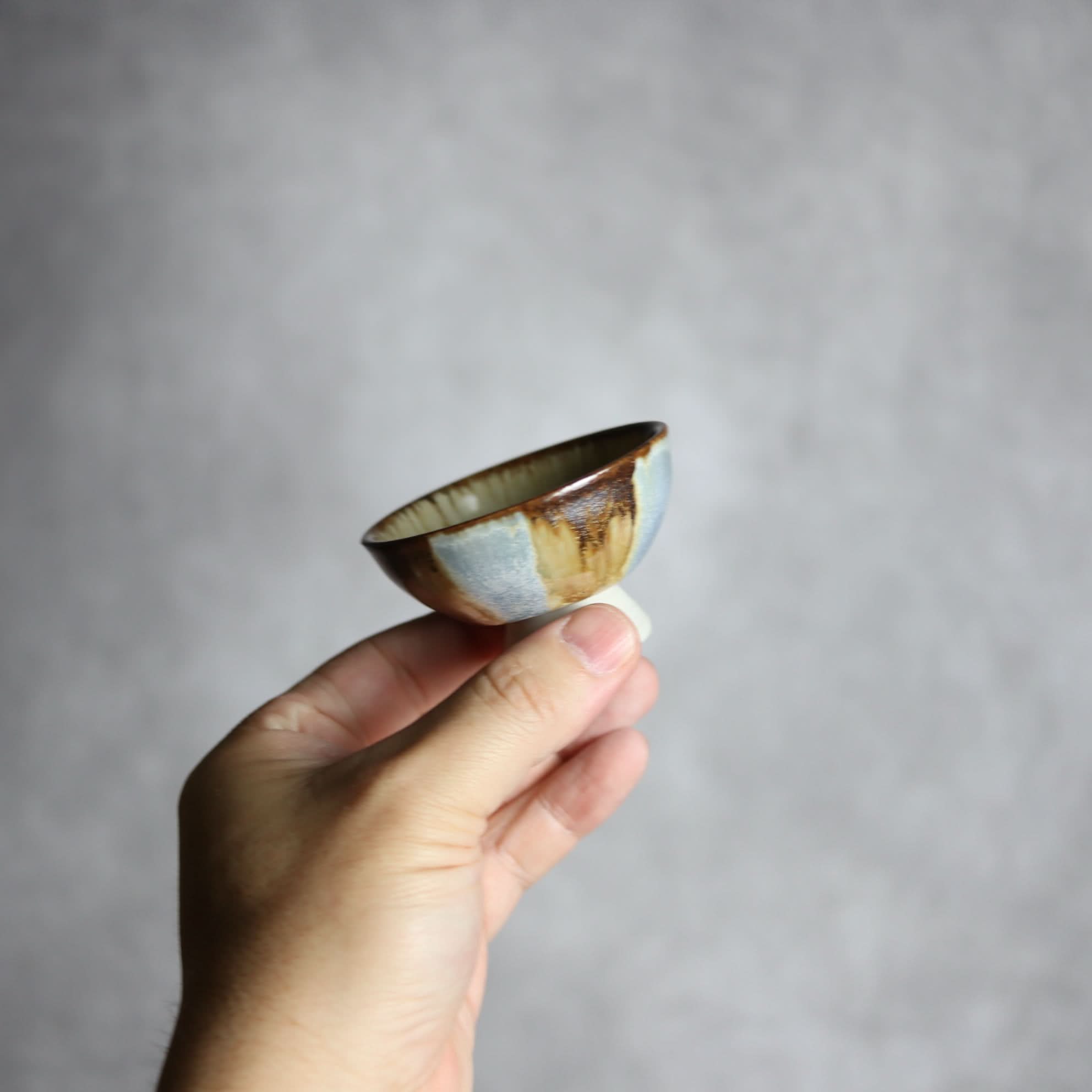 ぐい呑1 三彩 印花 やちむん 陶器 拓美窯 やちむん 陶器.