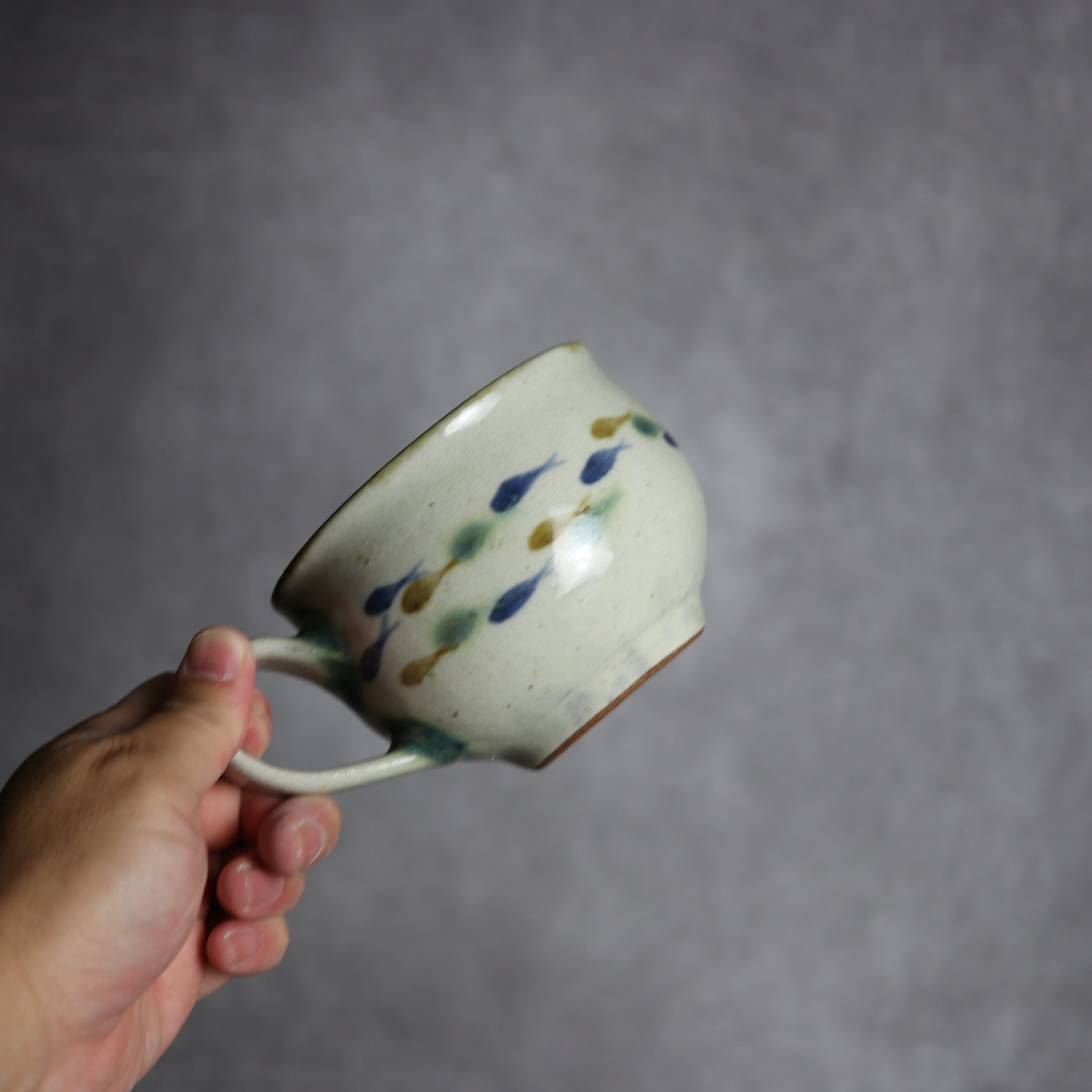 スープカップ1 三彩 魚 やちむん 陶器 やちむん工房 mug