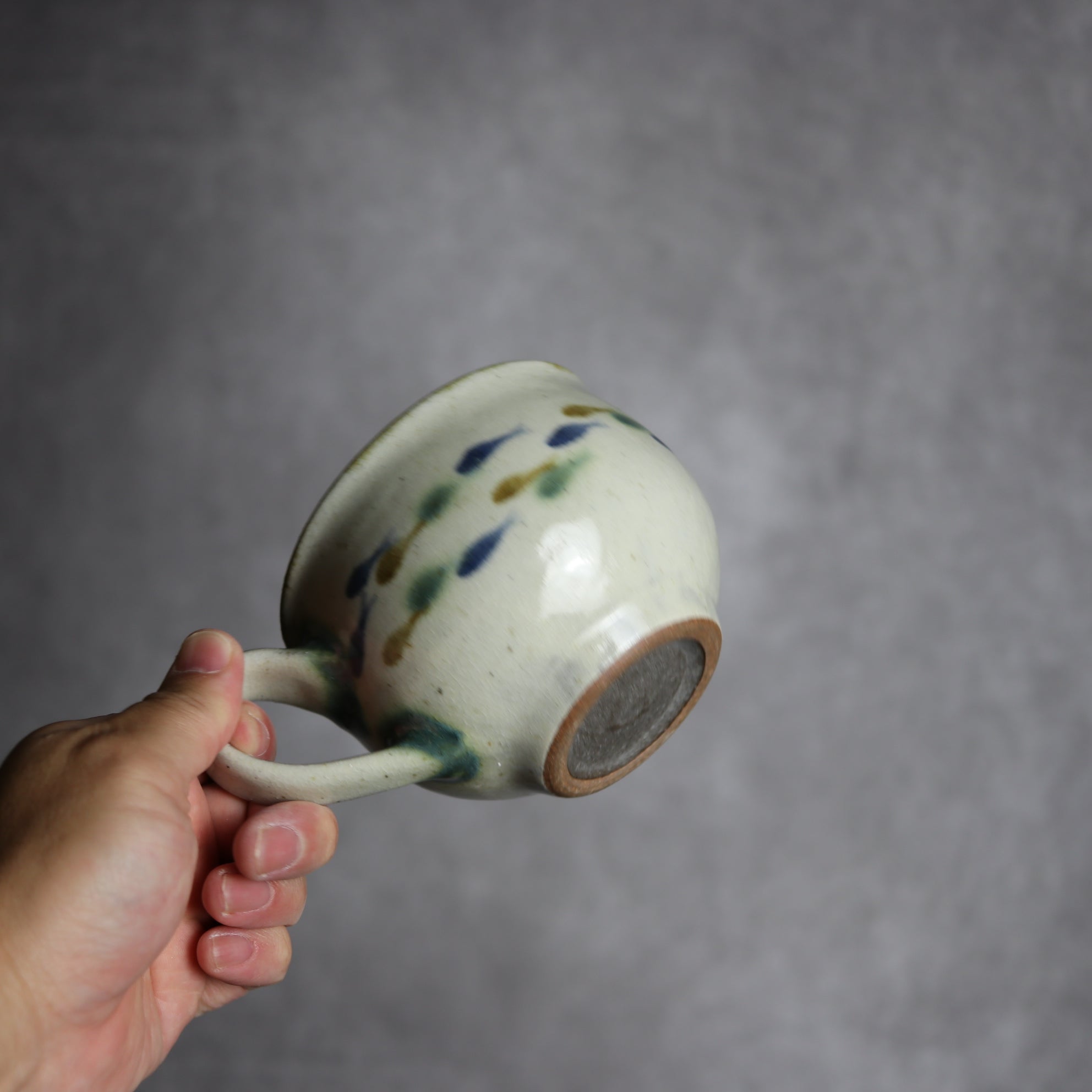 スープカップ1 三彩 魚 やちむん 陶器 やちむん工房 mug