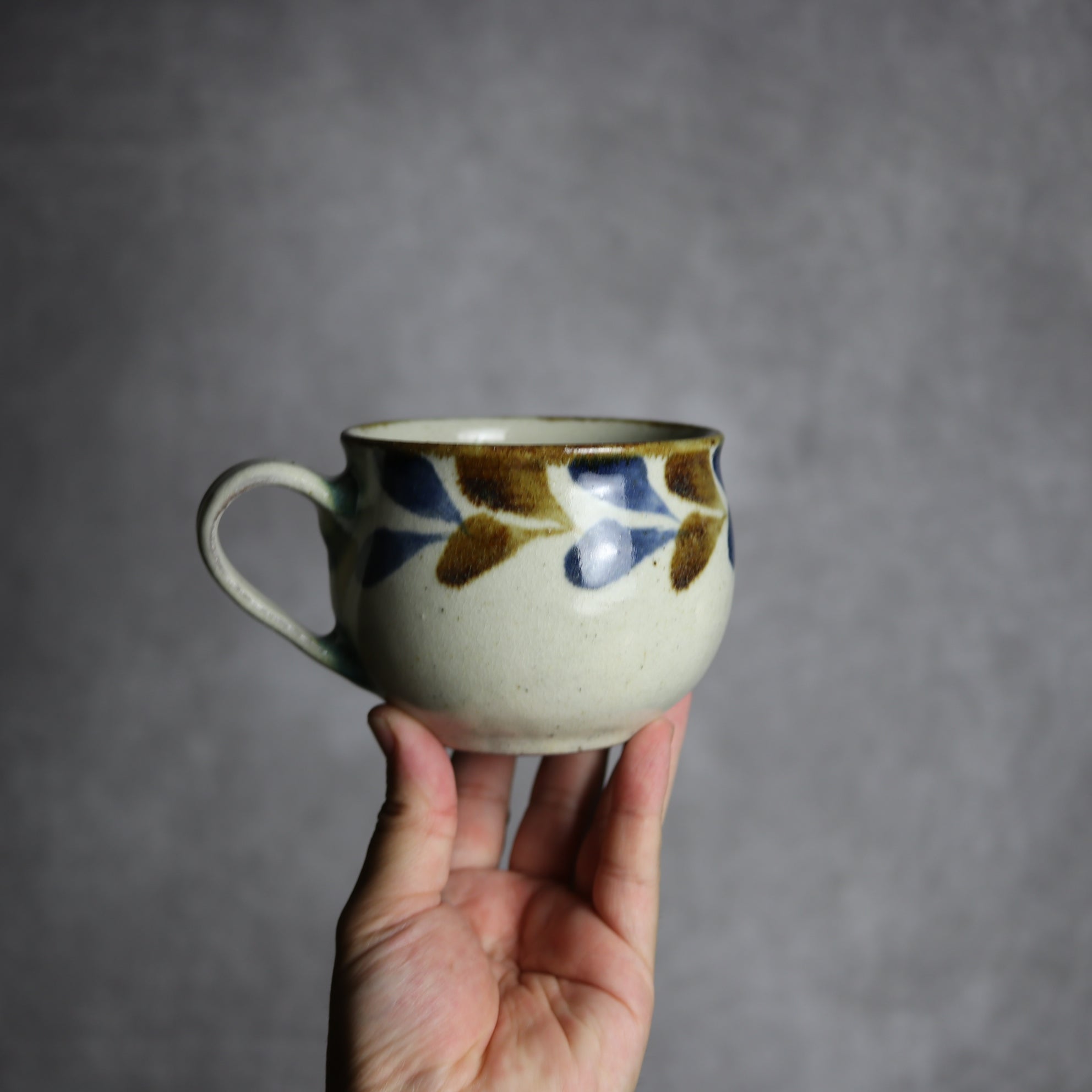 スープカップ1 飴 呉須釉 双葉 やちむん 陶器 やちむん工房 mug
