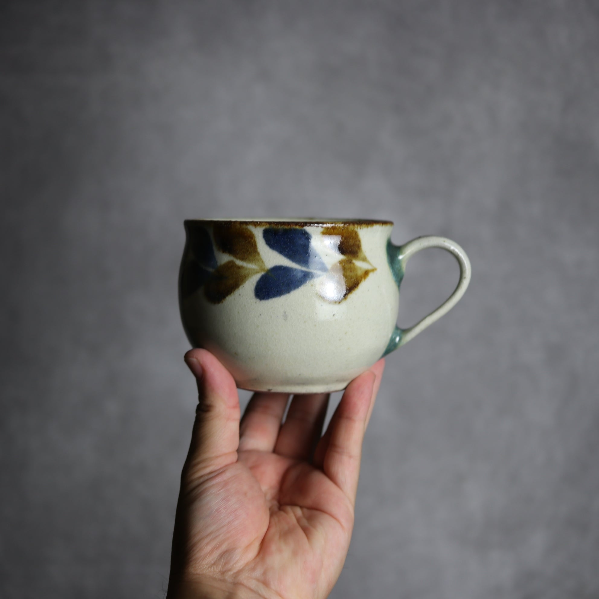 スープカップ1 飴 呉須釉 双葉 やちむん 陶器 やちむん工房 mug