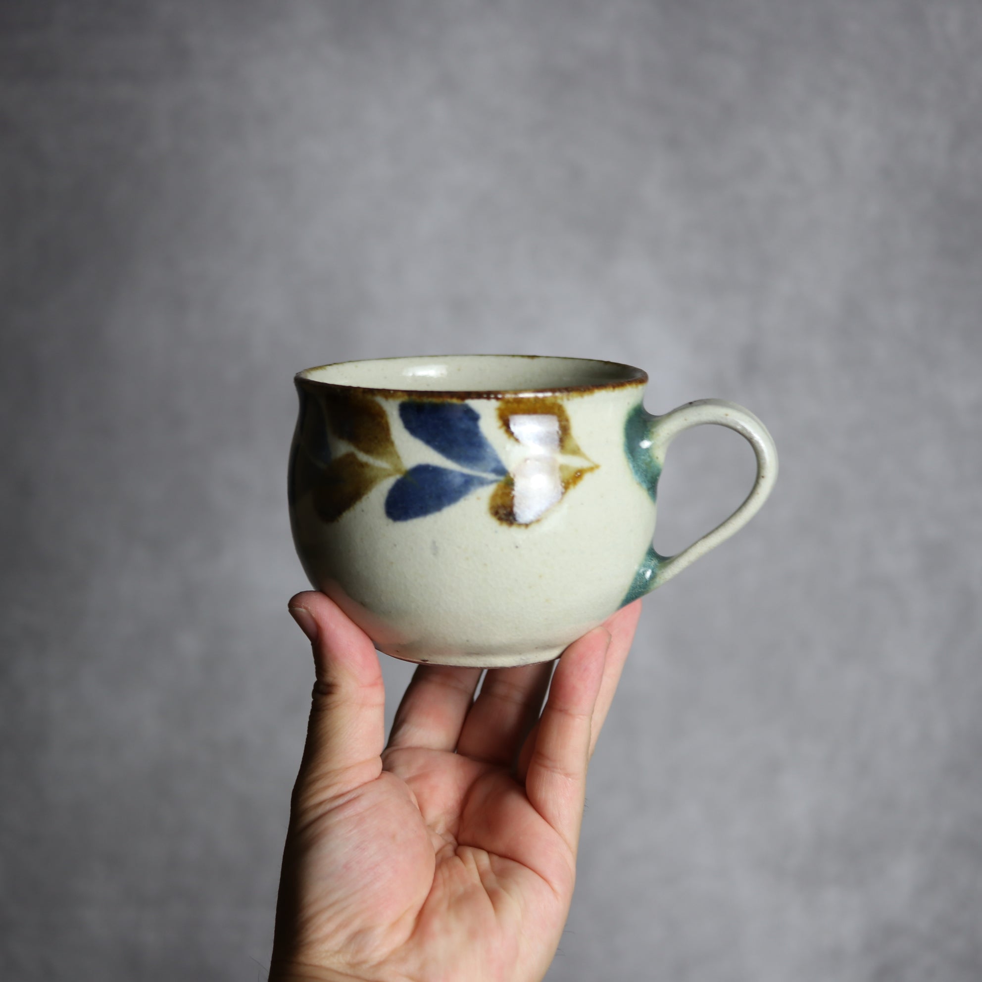 スープカップ1 飴 呉須釉 双葉 やちむん 陶器 やちむん工房 mug