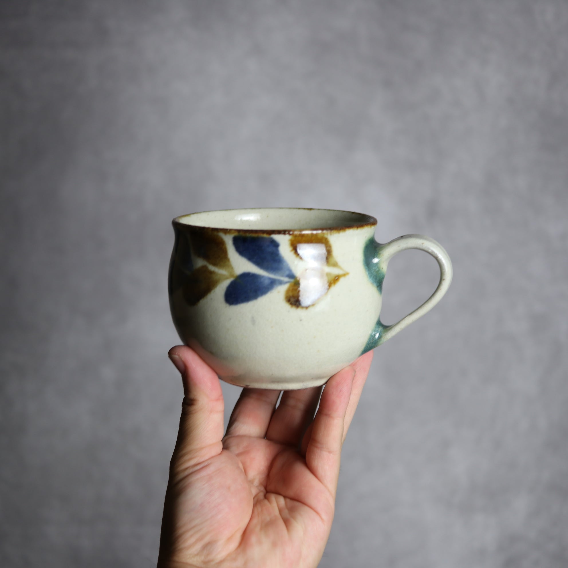 スープカップ1 飴 呉須釉 双葉 やちむん 陶器 やちむん工房 mug