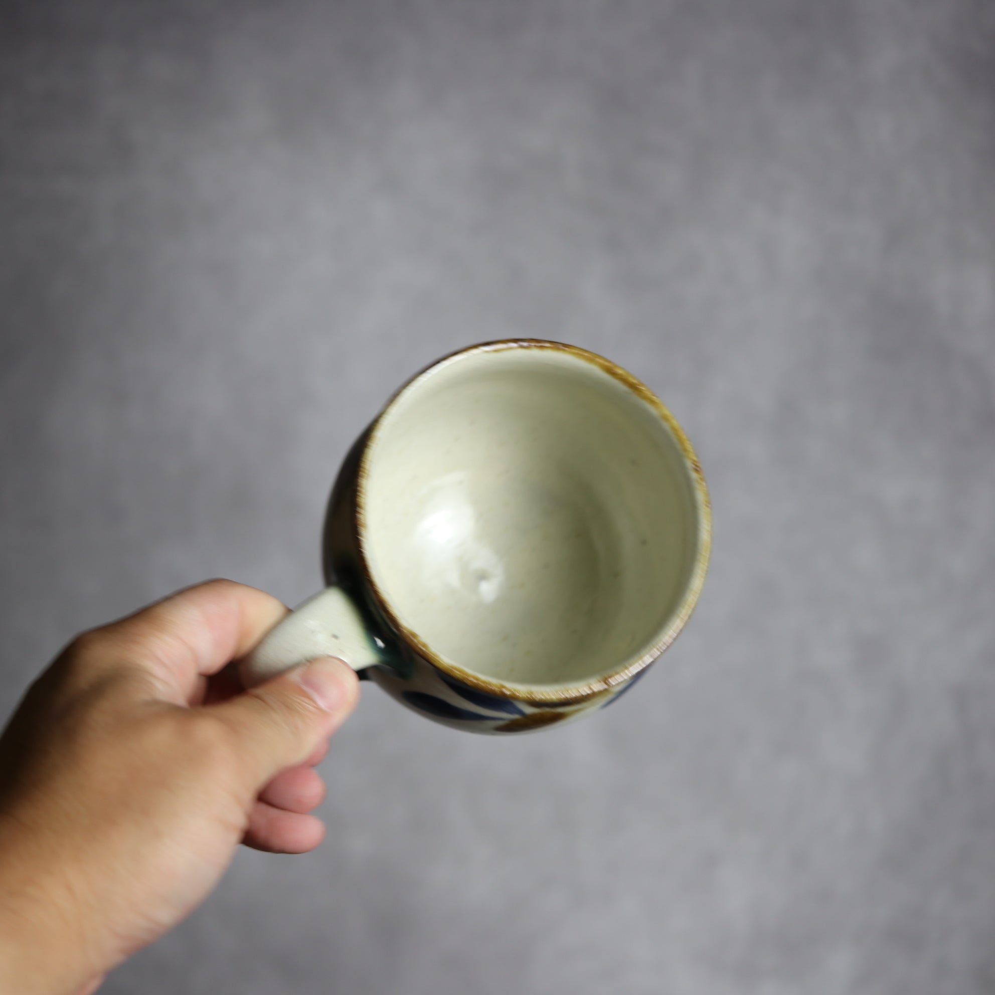 スープカップ1 飴 呉須釉 双葉 やちむん 陶器 やちむん工房 mug