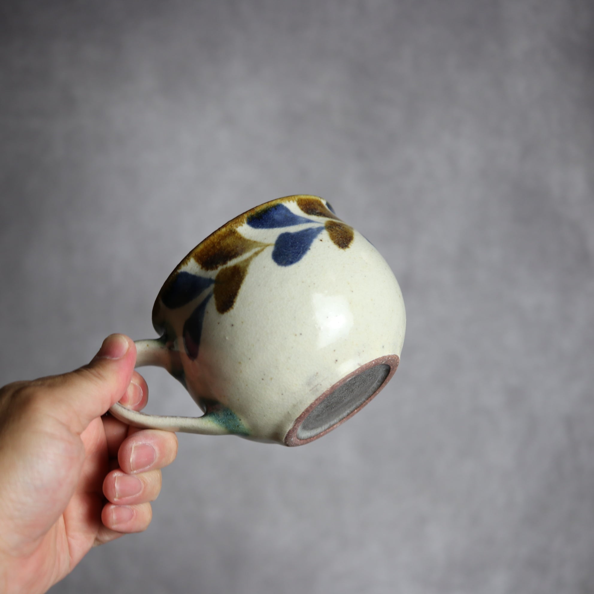 スープカップ1 飴 呉須釉 双葉 やちむん 陶器 やちむん工房 mug