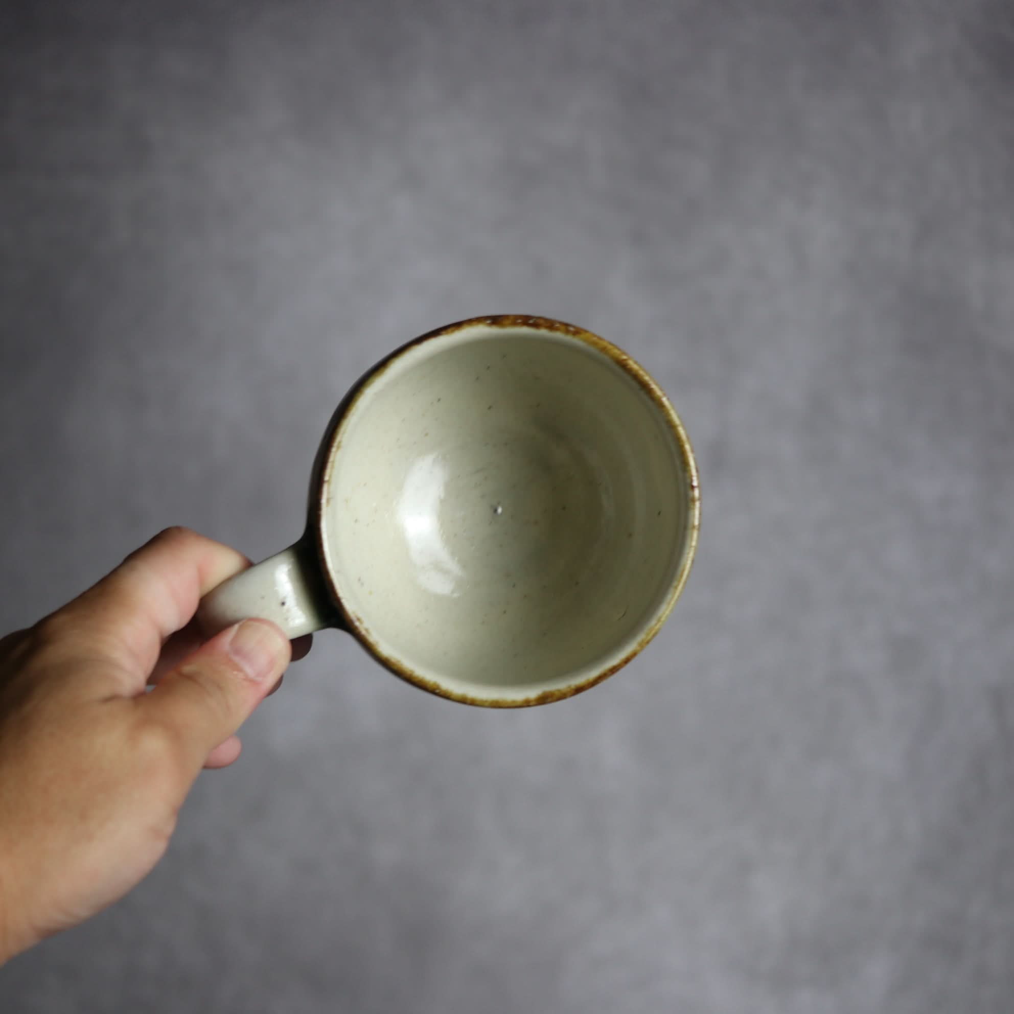 スープカップ1 飴 呉須釉 双葉 やちむん 陶器 やちむん工房 mug 陶器.