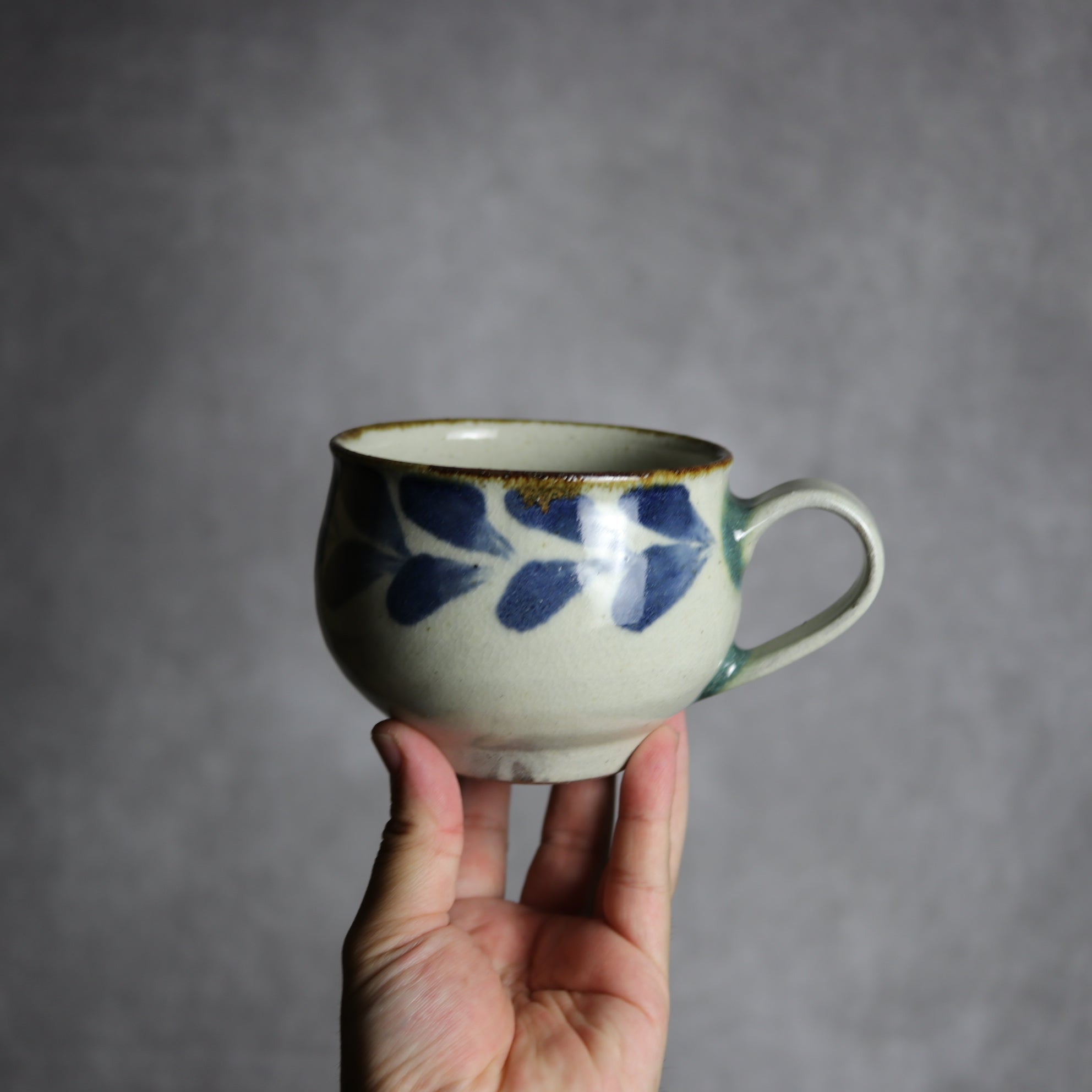 スープカップ1 呉須釉 双葉 やちむん 陶器 やちむん工房 mug