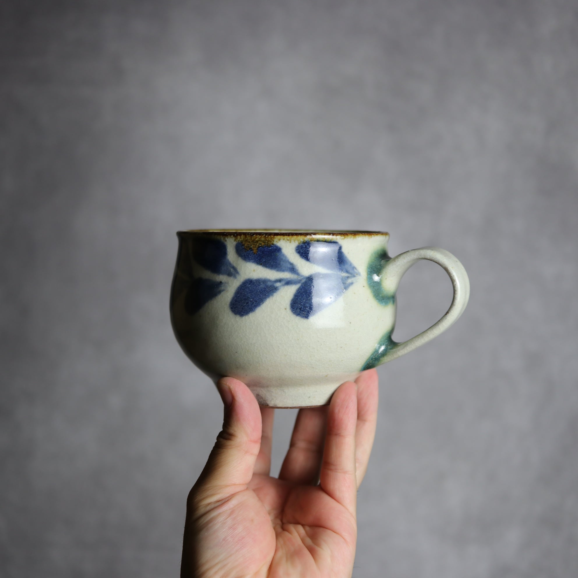 スープカップ1 呉須釉 双葉 やちむん 陶器 やちむん工房 mug