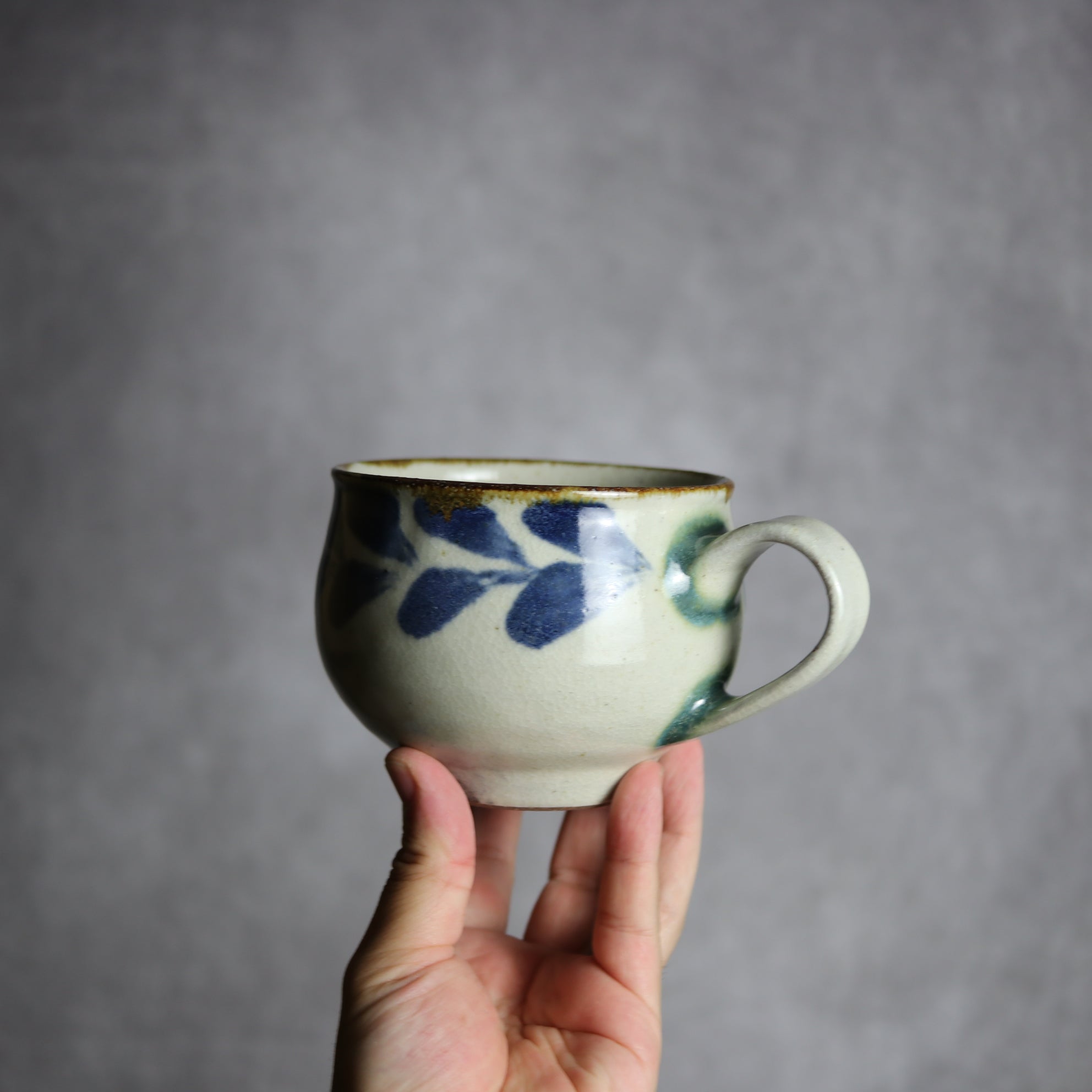 スープカップ1 呉須釉 双葉 やちむん 陶器 やちむん工房 mug